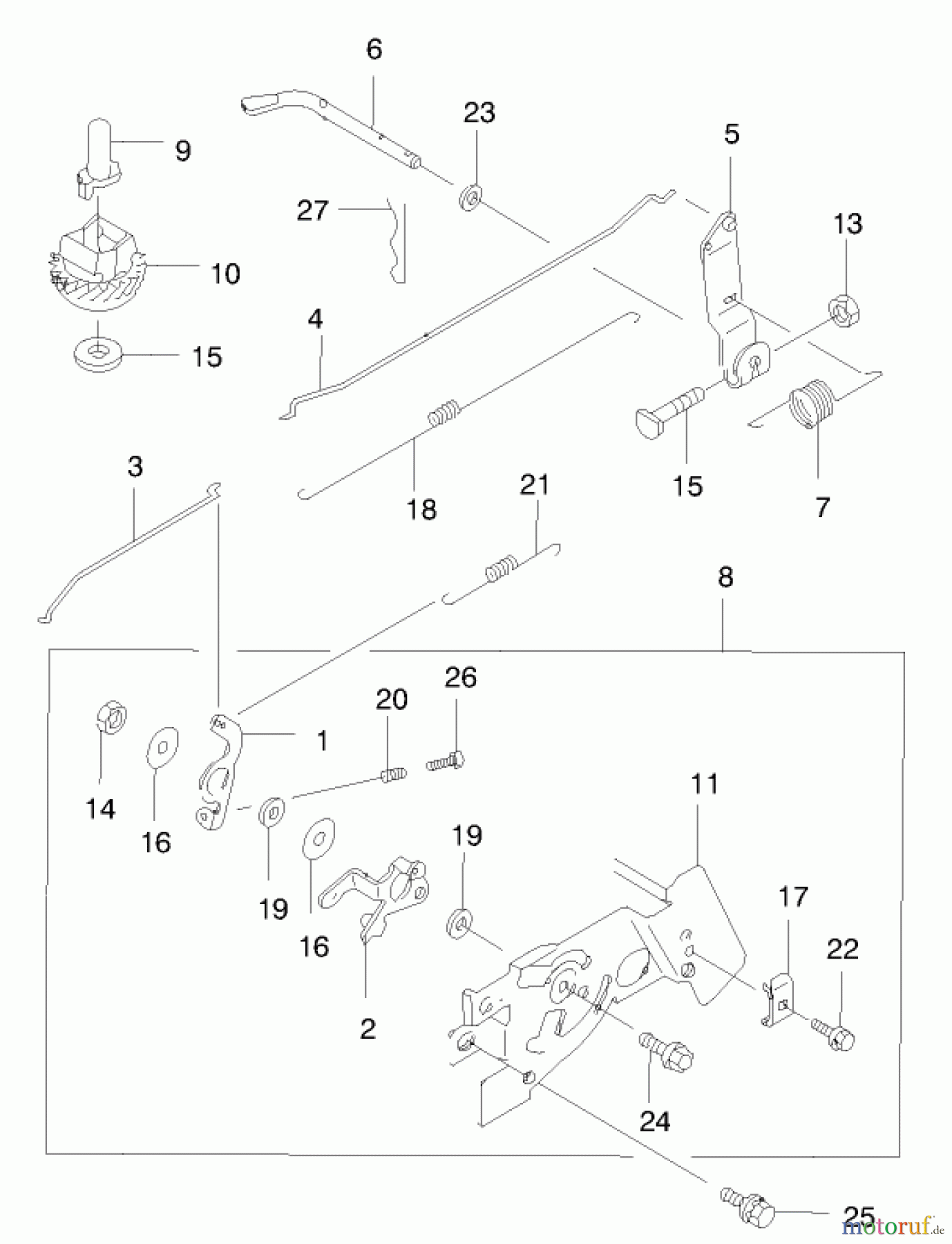  Toro Neu Mowers, Walk-Behind Seite 2 22170 - Toro Recycler Mower, 2000 (200000001-200999999) CONTROL EQUIPMENT
