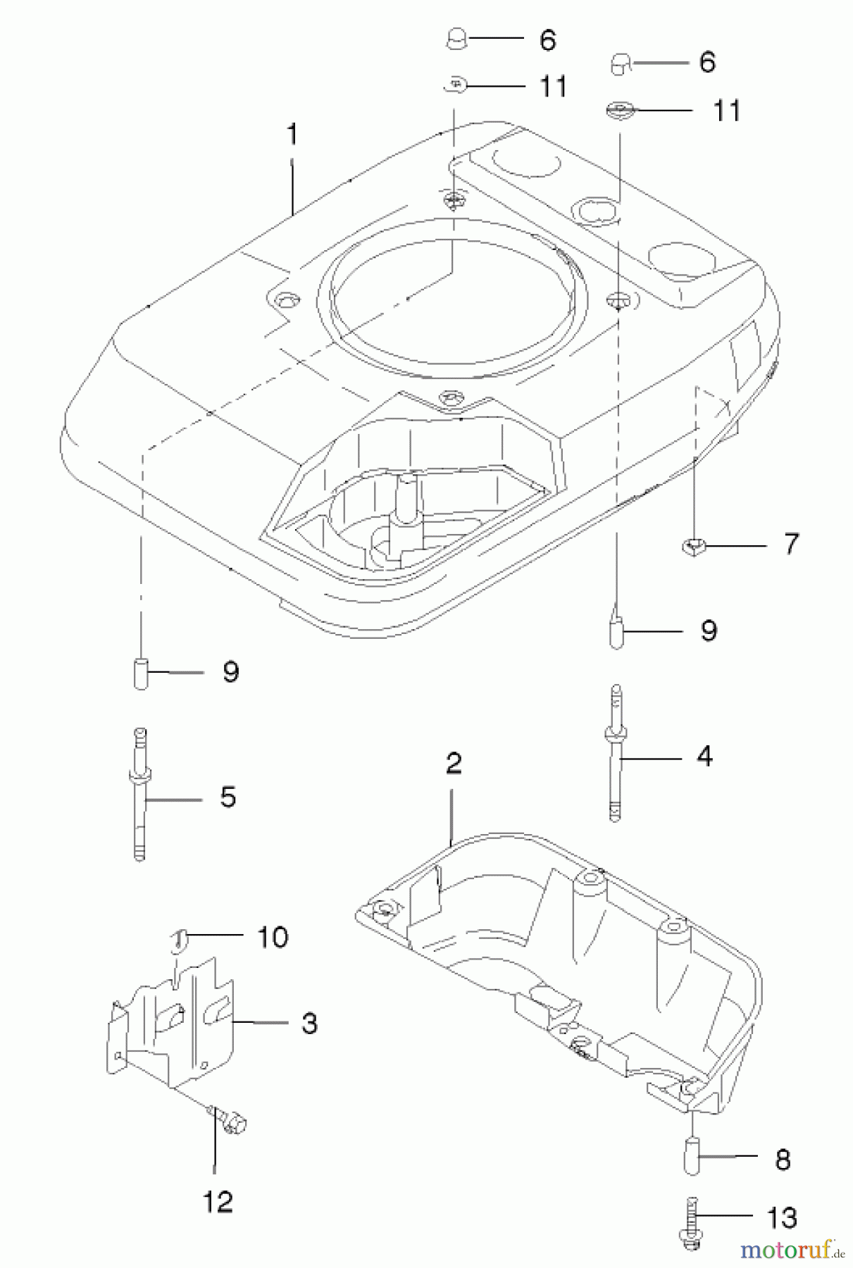 Toro Neu Mowers, Walk-Behind Seite 2 22170 - Toro Recycler Mower, 2001 (210000001-210999999) COVER/COOLING ASSEMBLY