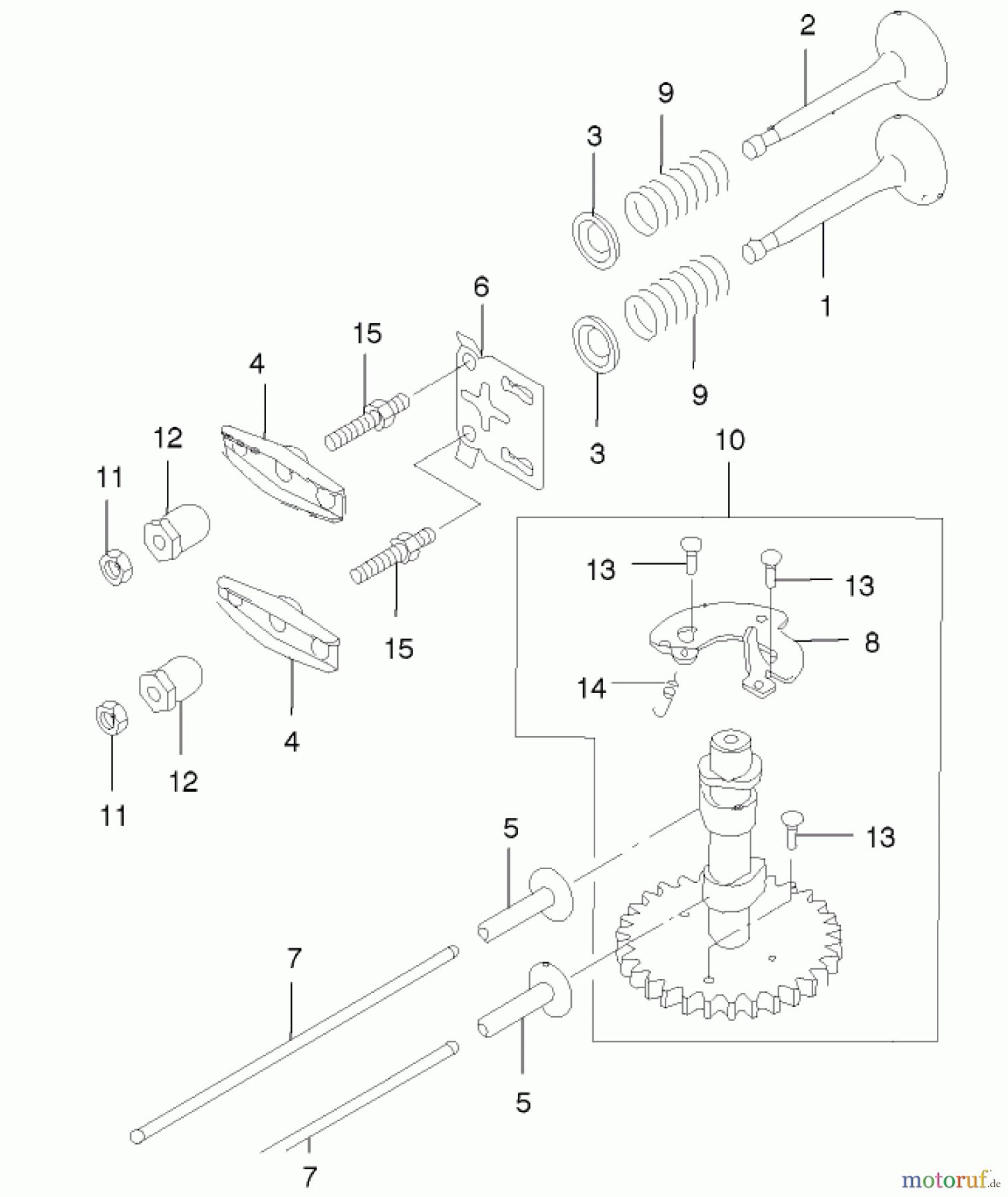Toro Neu Mowers, Walk-Behind Seite 2 22170 - Toro Recycler Mower, 2003 (230000001-230999999) VALVES/CAMSHAFT ASSEMBLY
