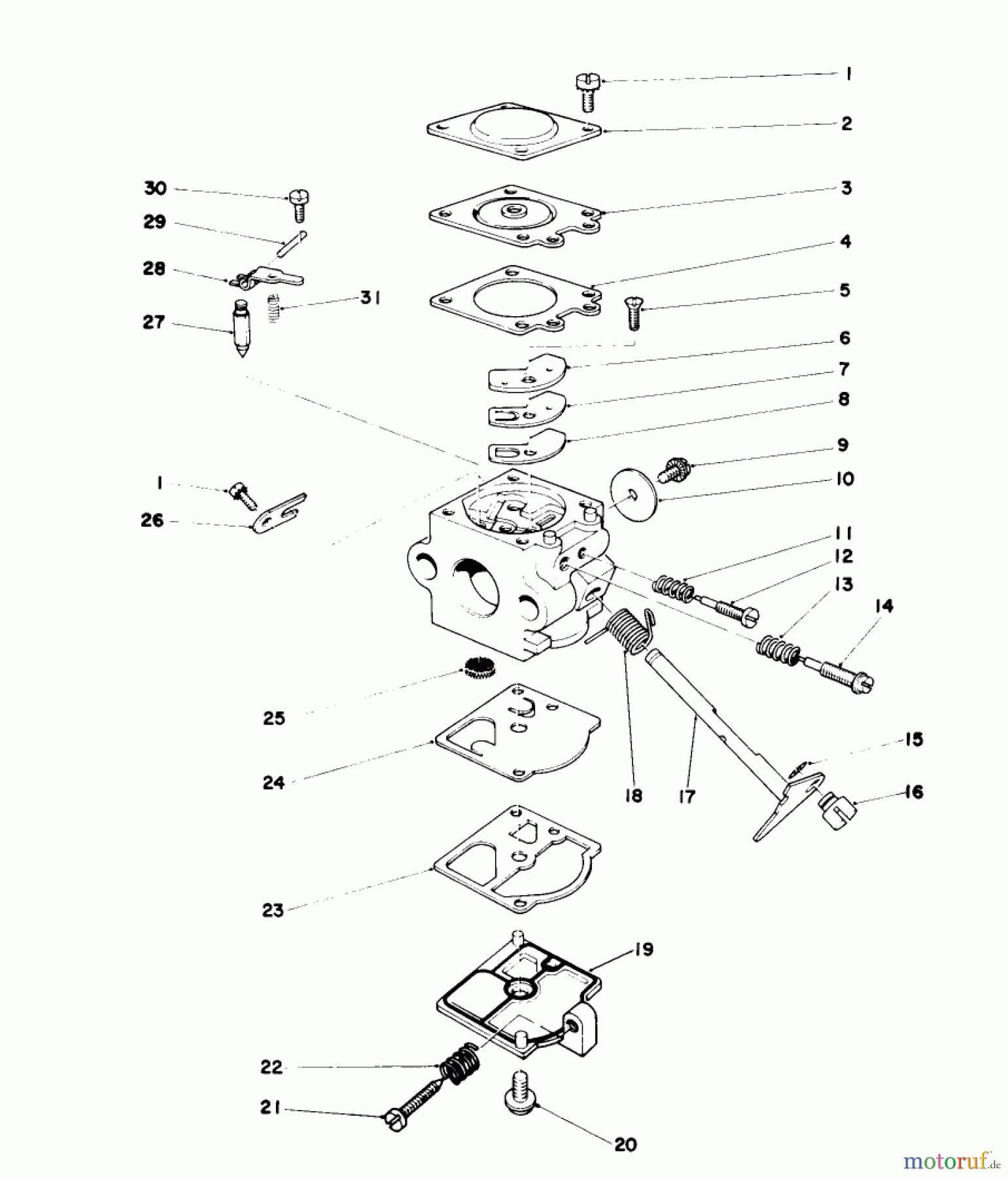 Toro Neu Blowers/Vacuums/Chippers/Shredders 30940 - Toro 40cc Back Pack Blower, 1985 (5000001-5999999) CARBURETOR ASSEMBLY