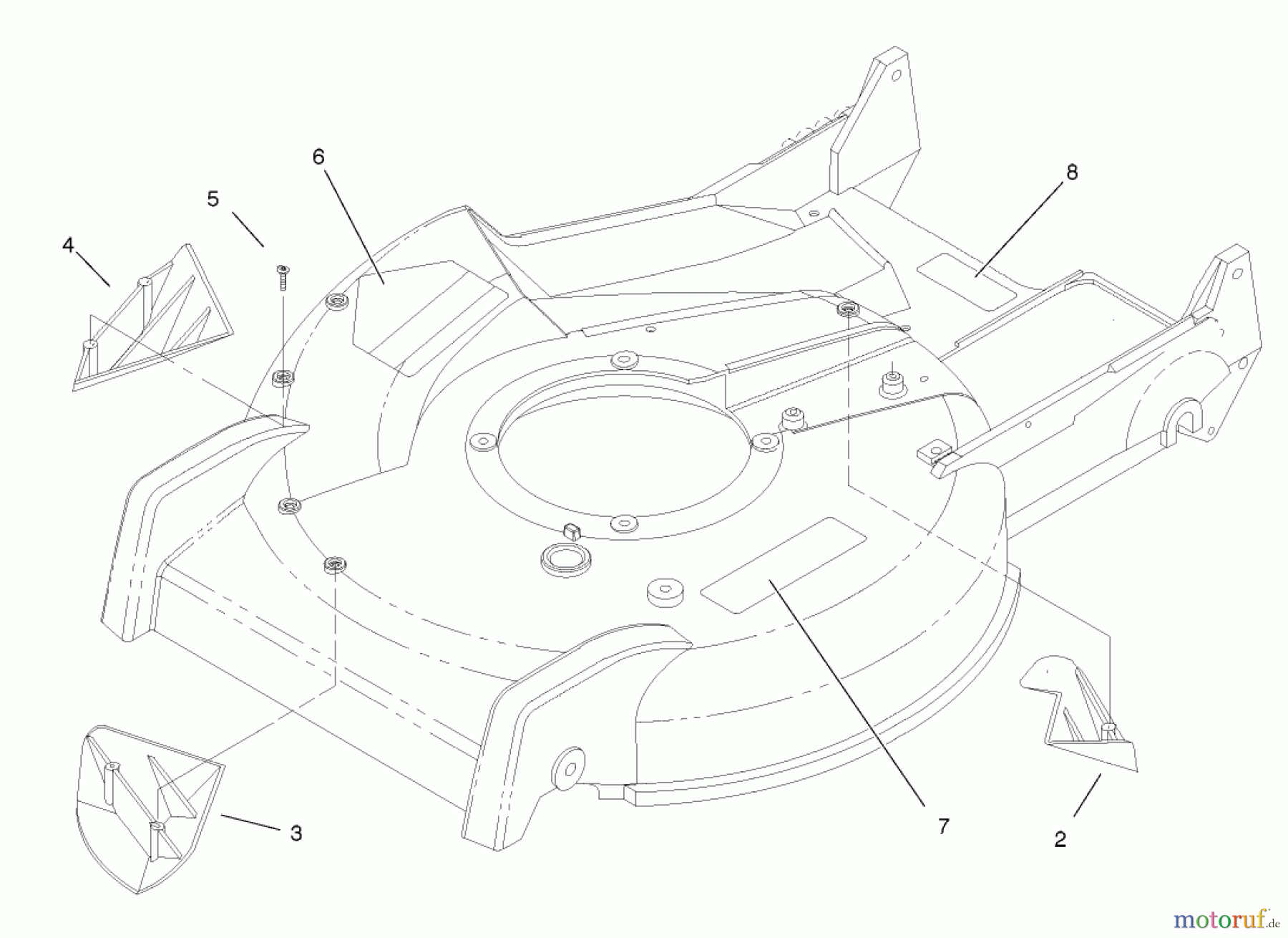 Toro Neu Mowers, Walk-Behind Seite 2 22171 - Toro Recycler Mower, 2003 (230000001-230999999) HOUSING ASSEMBLY 98-7139