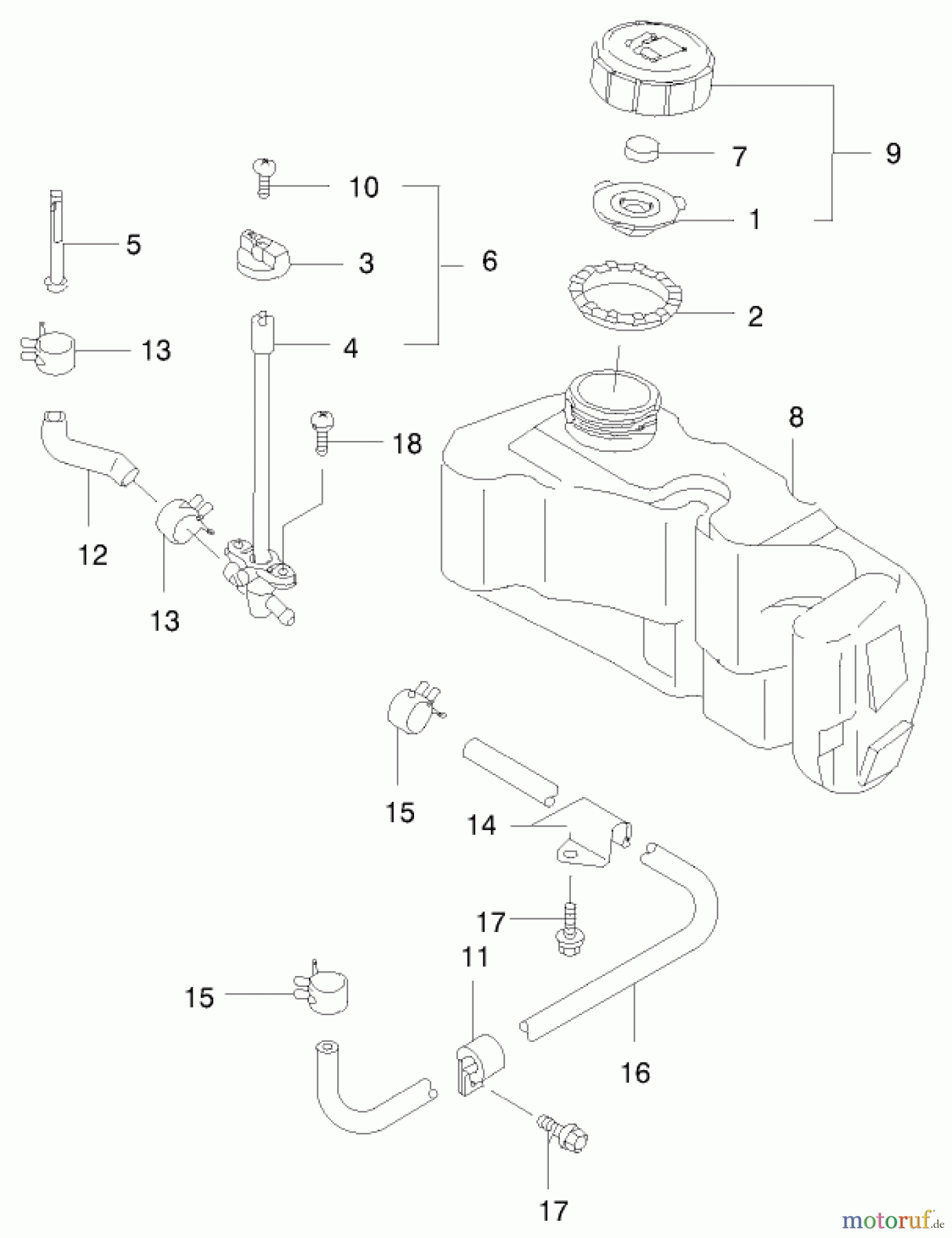  Toro Neu Mowers, Walk-Behind Seite 2 22172 - Toro Recycler Mower, 2000 (200000001-200999999) FUEL TANK/FUEL VALVE