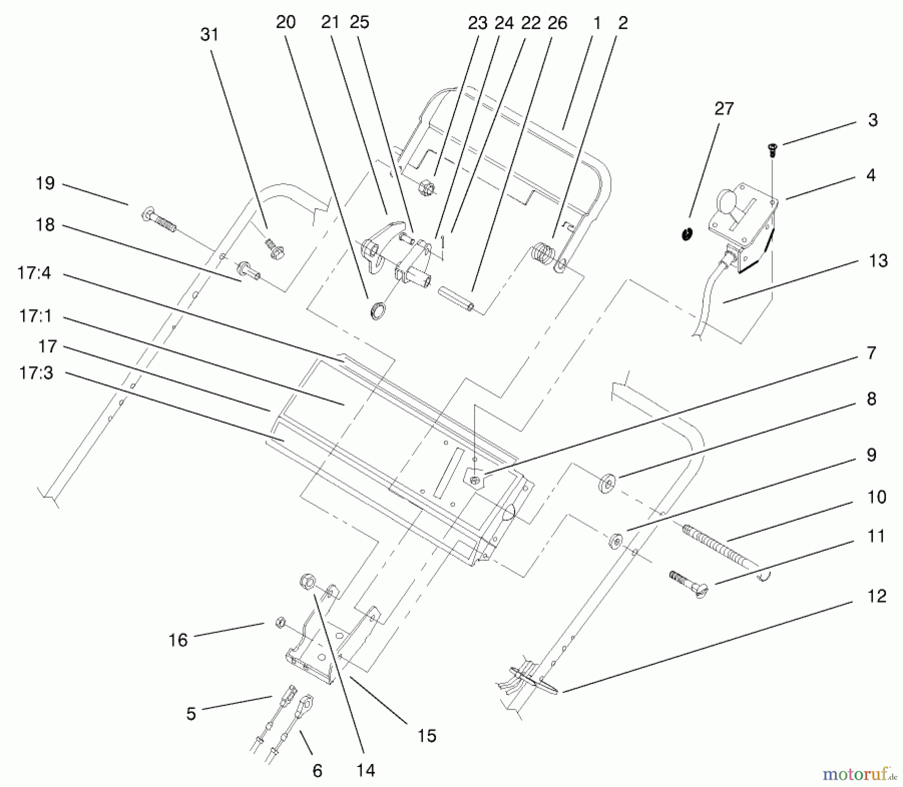  Toro Neu Mowers, Walk-Behind Seite 2 22172 - Toro Recycler Mower, 2000 (200000001-200999999) PANEL & CONTROLS ASSEMBLY