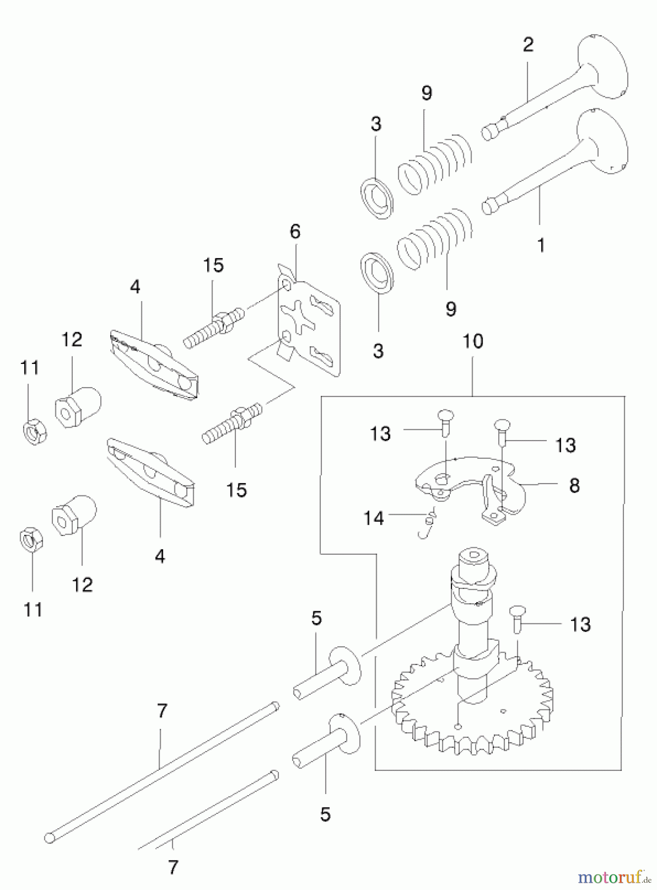  Toro Neu Mowers, Walk-Behind Seite 2 22172 - Toro Recycler Mower, 2000 (200000001-200999999) VALVE/CAMSHAFT