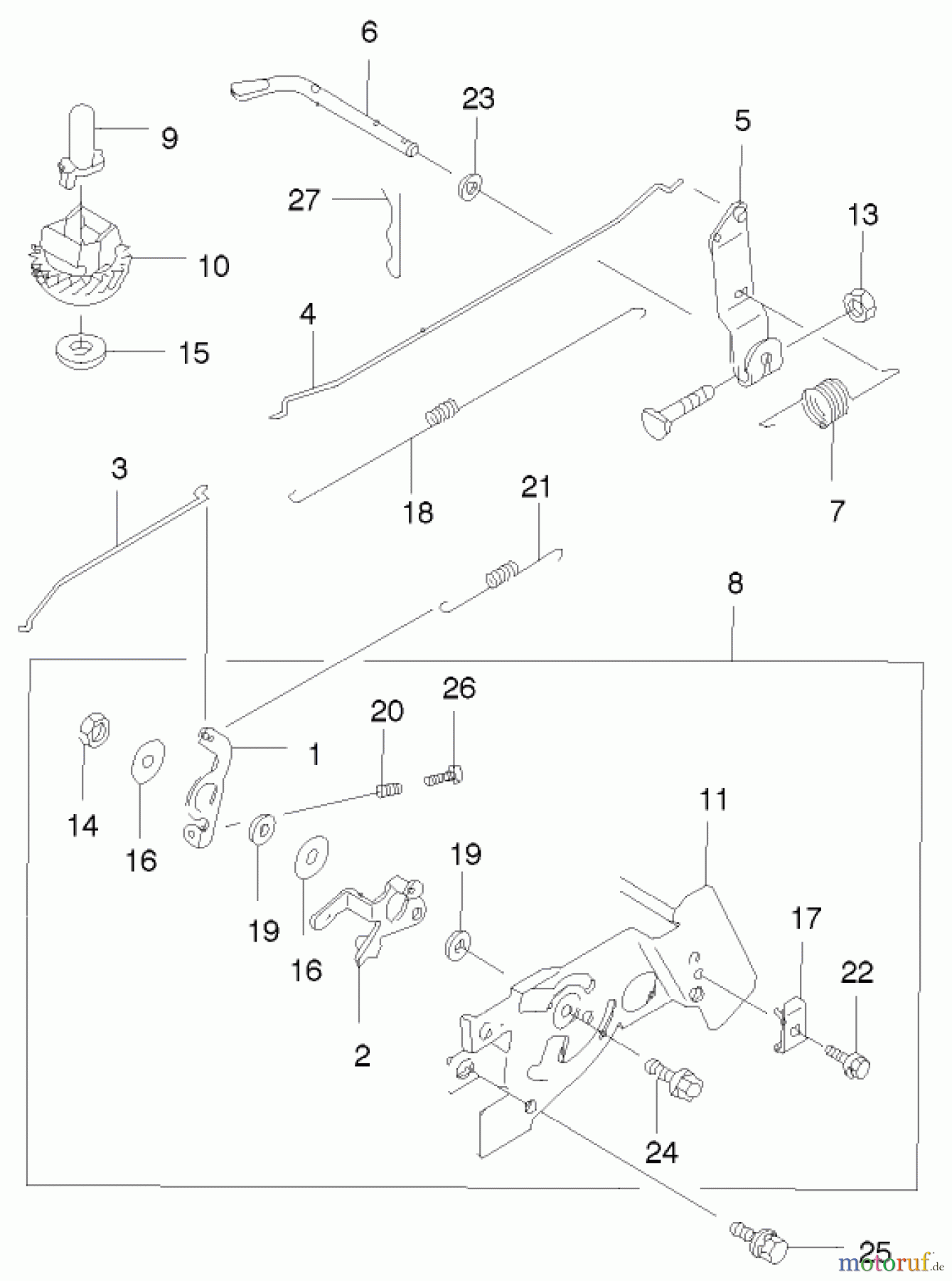 Toro Neu Mowers, Walk-Behind Seite 2 22172 - Toro Recycler Mower, 2003 (230000001-230999999) CONTROL LINKAGE ASSEMBLY