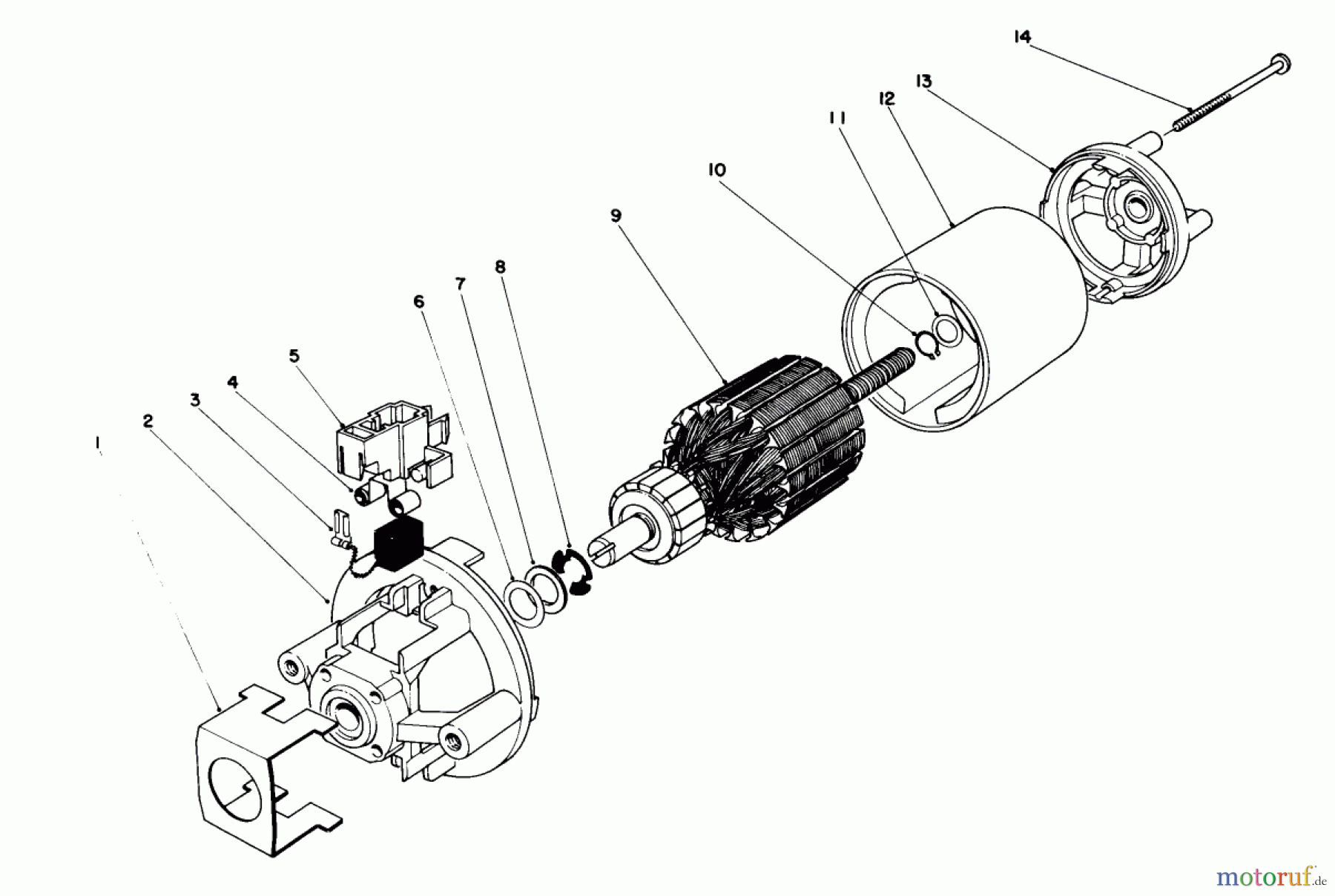  Toro Neu Blowers/Vacuums/Chippers/Shredders 51530 (400 TX) - Toro 400 TX Air Rake, 1984 (4000001-4999999) MOTOR ASSEMBLY