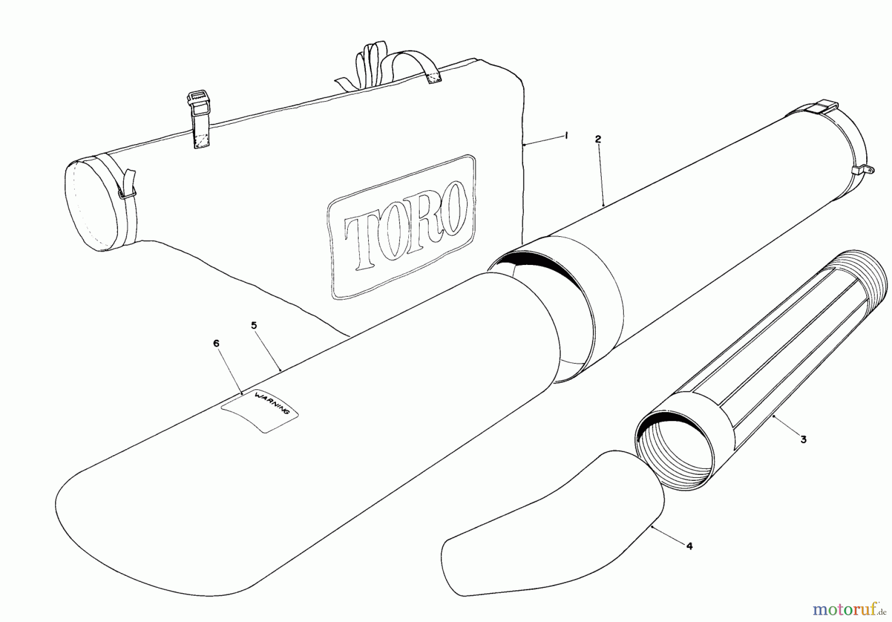  Toro Neu Blowers/Vacuums/Chippers/Shredders 51530 (400 TX) - Toro 400 TX Air Rake, 1984 (4000001-4999999) RAKE-O-VAC BAGGING KIT MODEL 51523 (STANDARD ON MODEL 51540 OPTIONAL ON MODEL 51530)