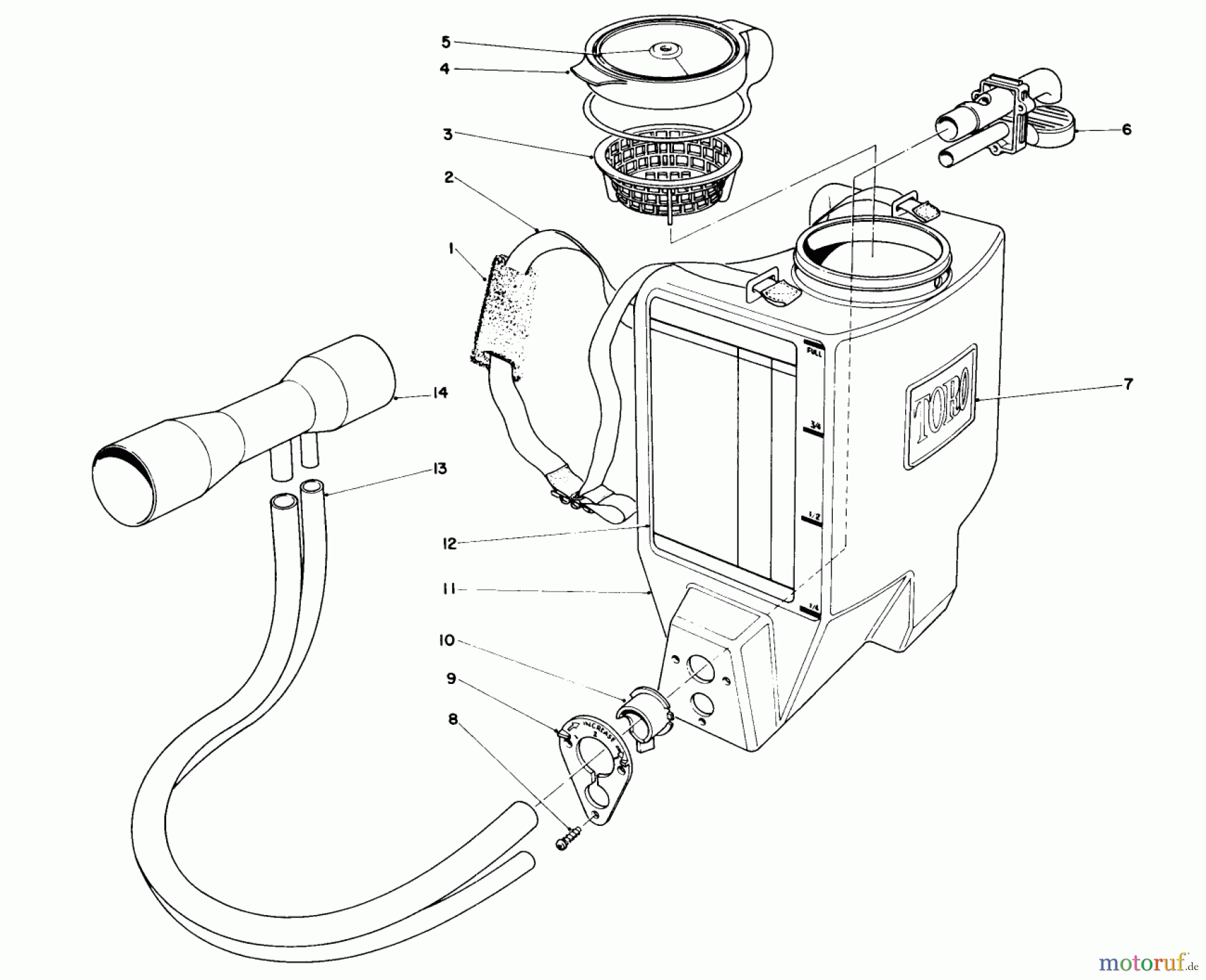 Toro Neu Blowers/Vacuums/Chippers/Shredders 51535 (450 TX) - Toro 450 TX Air Rake, 1988 (8000001-8999999) BROADCAST SPREADER ATTACHMENT MODEL NO. 51525 (OPTIONAL)