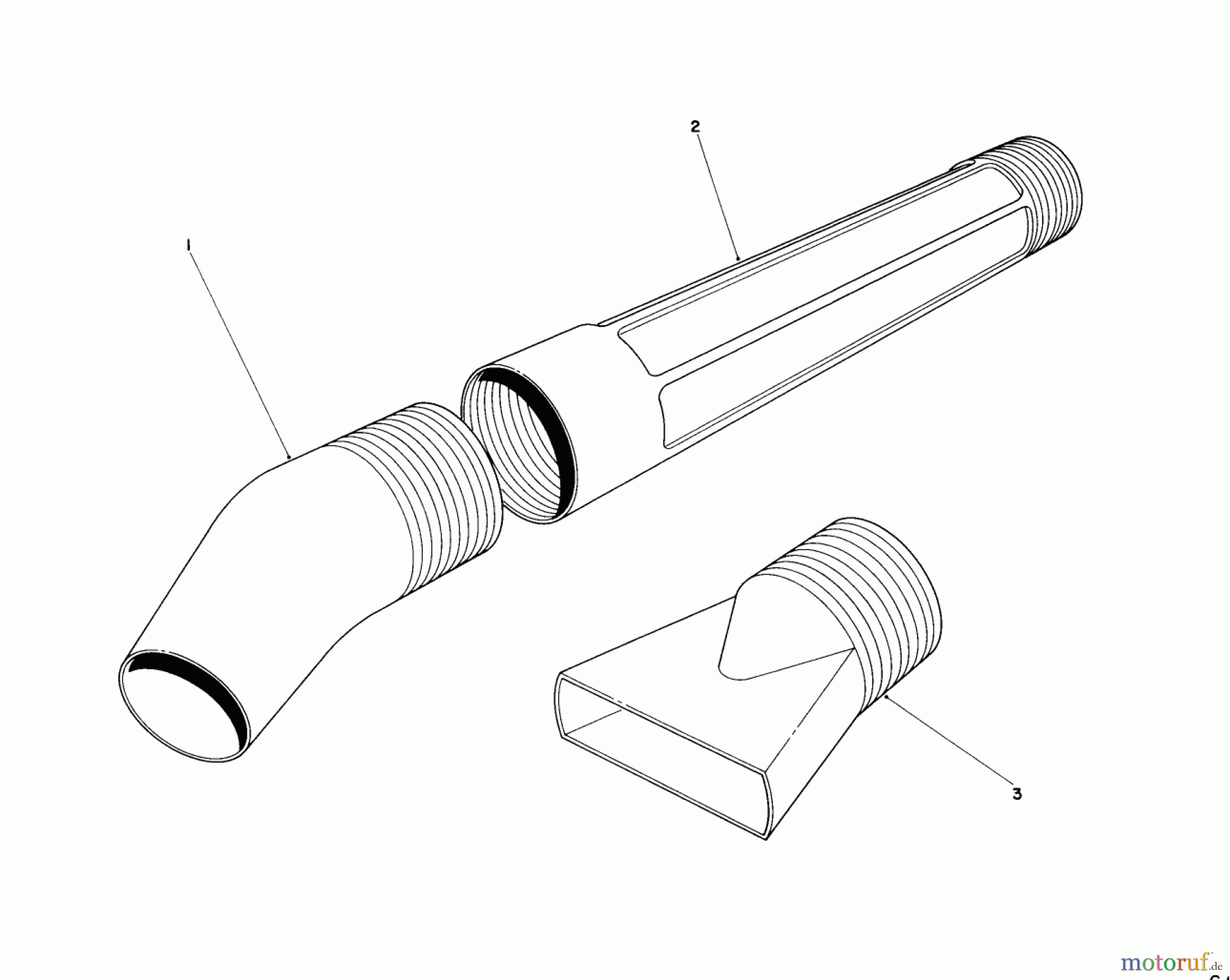 Toro Neu Blowers/Vacuums/Chippers/Shredders 51535 (450 TX) - Toro 450 TX Air Rake, 1989 (9000001-9999999) BLOWER TUBE ASSEMBLY