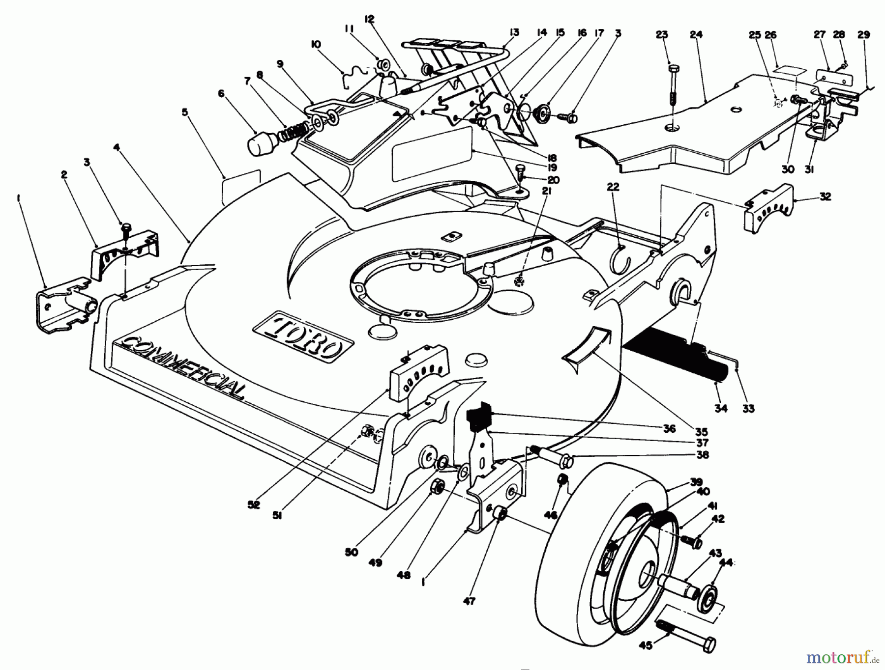  Toro Neu Mowers, Walk-Behind Seite 2 22621 - Toro Lawnmower, 1987 (7000001-7999999) HOUSING ASSEMBLY (MODEL NO. 22621)