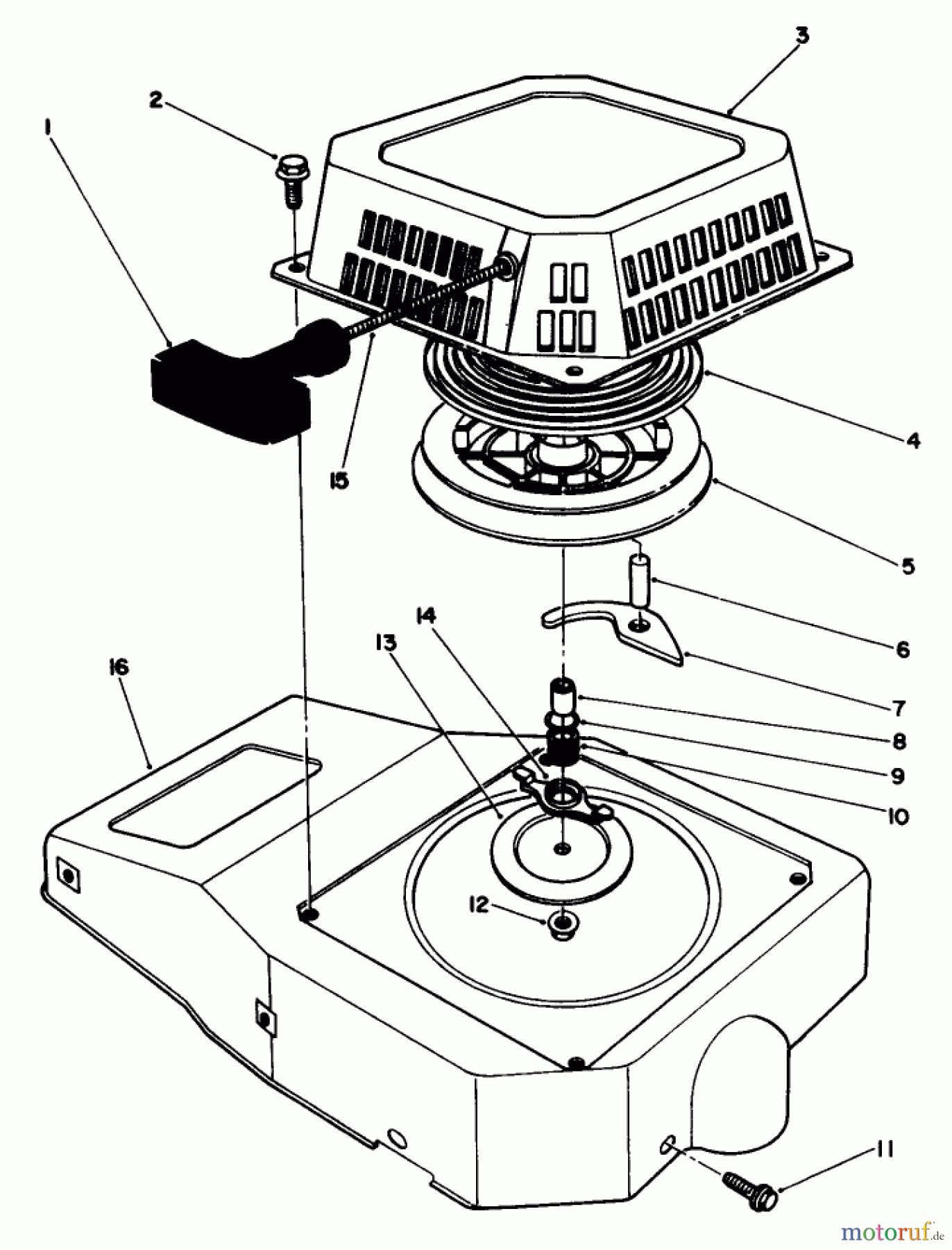  Toro Neu Mowers, Walk-Behind Seite 2 22525 - Toro Lawnmower, 1987 (7000001-7999999) RECOIL ASSEMBLY