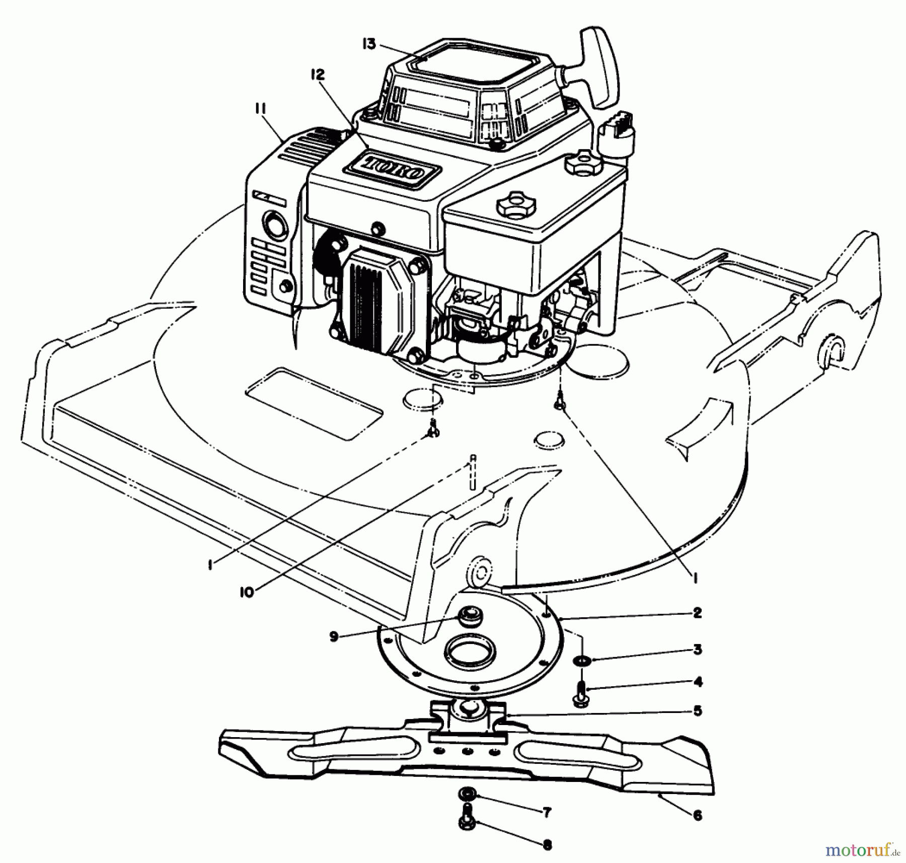 Toro Neu Mowers, Walk-Behind Seite 2 22525 - Toro Lawnmower, 1988 (8000001-8999999) ENGINE ASSEMBLY