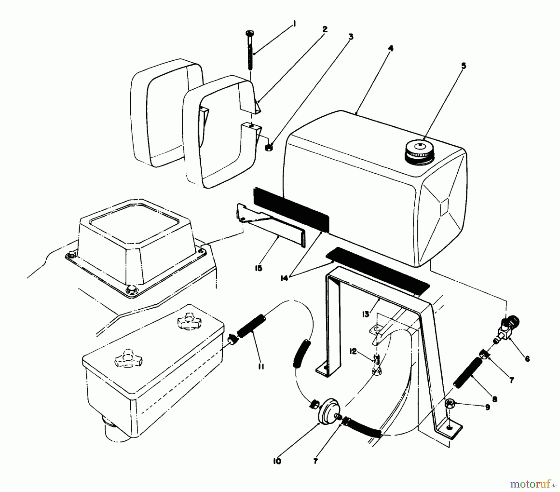 Toro Neu Mowers, Walk-Behind Seite 2 22525 - Toro Lawnmower, 1988 (8000001-8999999) GAS TANK ASSEMBLY