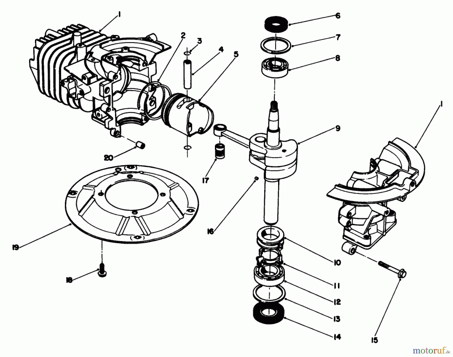 Toro Neu Mowers, Walk-Behind Seite 2 22580 - Toro Lawnmower, 1990 (0000001-0999999) CRANKSHAFT ASSEMBLY (MODEL NO. 47PK9-3)