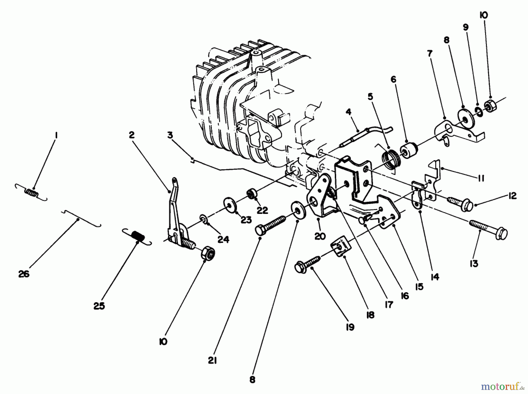  Toro Neu Mowers, Walk-Behind Seite 2 22580 - Toro Lawnmower, 1990 (0000001-0999999) GOVERNOR ASSEMBLY (MODEL NO. 47PK9-3)