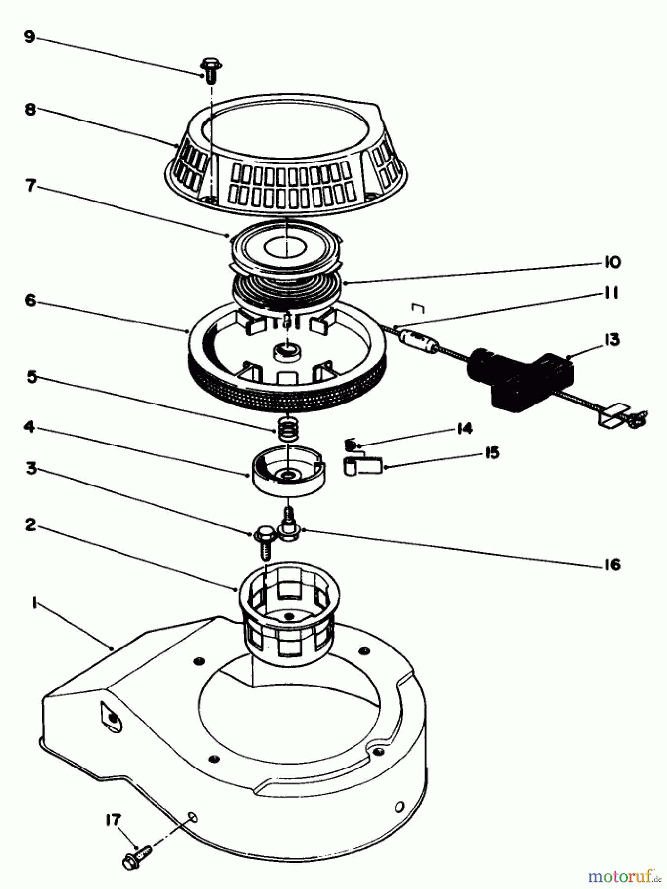  Toro Neu Mowers, Walk-Behind Seite 2 22580 - Toro Lawnmower, 1990 (0000001-0999999) RECOIL ASSEMBLY (MODEL NO. 47PK9-3)