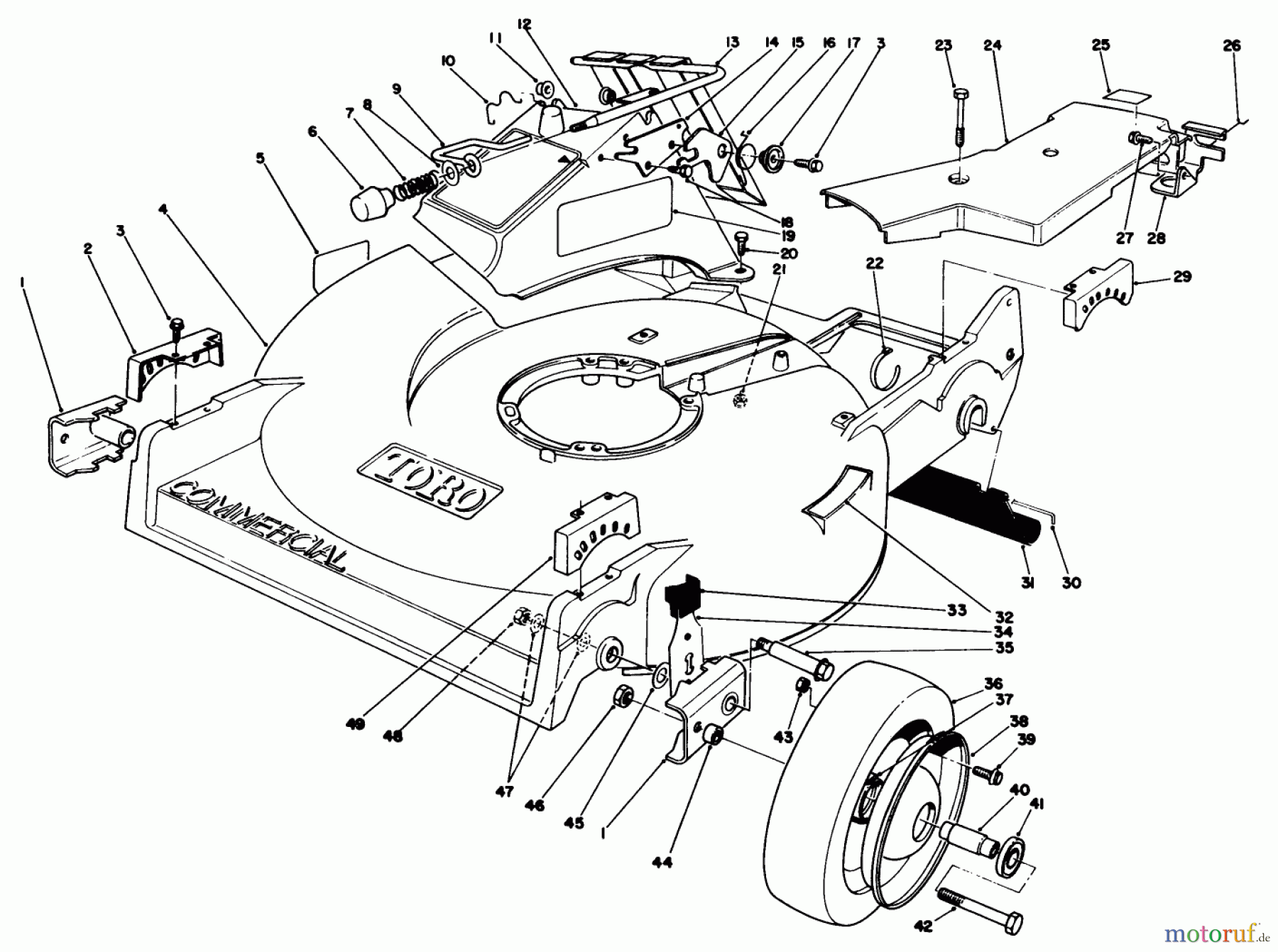 Toro Neu Mowers, Walk-Behind Seite 2 22621 - Toro Lawnmower, 1989 (9000001-9999999) HOUSING ASSEMBLY