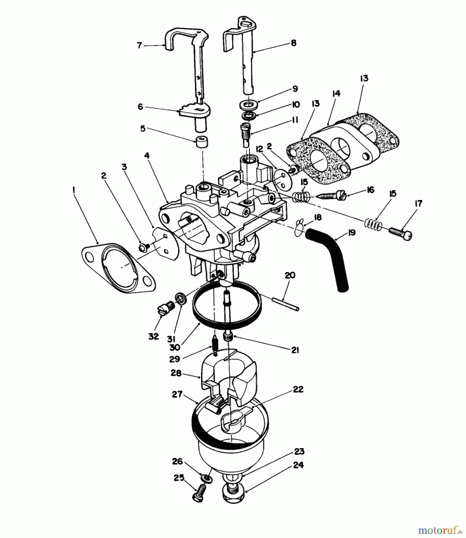 Toro Neu Mowers, Walk-Behind Seite 2 22622 - Toro Lawnmower, 1990 (0000001-0999999) CARBURETOR ASSEMBLY (ENGINE MODEL NO. VMH7-4)
