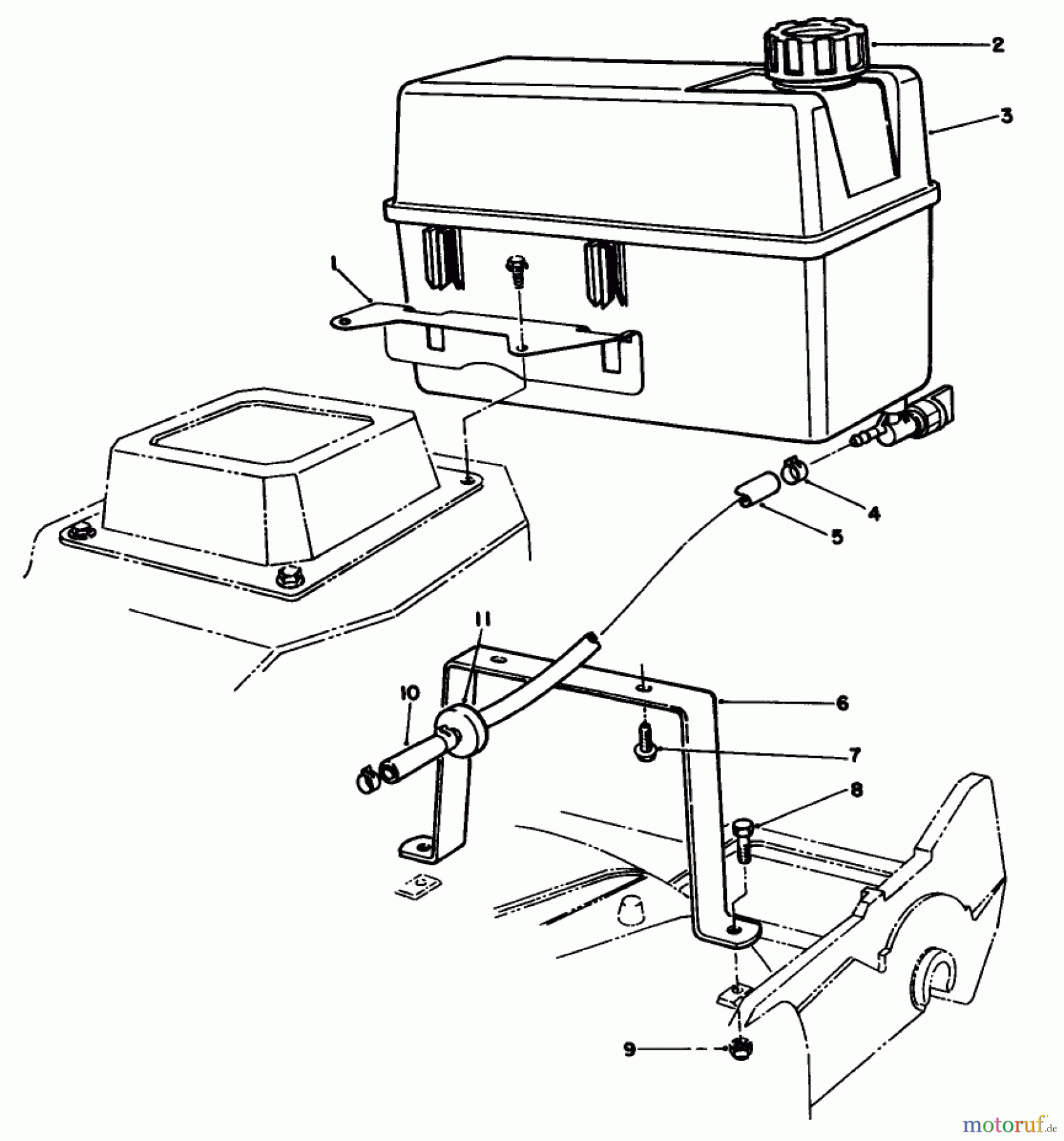 Toro Neu Mowers, Walk-Behind Seite 2 22622 - Toro Lawnmower, 1992 (2000001-2999999) GAS TANK ASSEMBLY