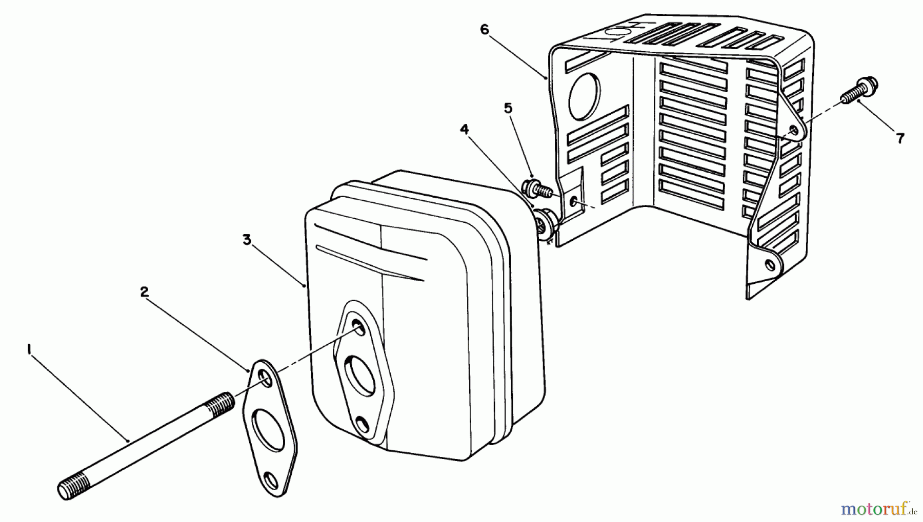 Toro Neu Mowers, Walk-Behind Seite 2 22622 - Toro Lawnmower, 1992 (2000001-2999999) MUFFLER ASSEMBLY (ENGINE MODEL NO. VML0-4)