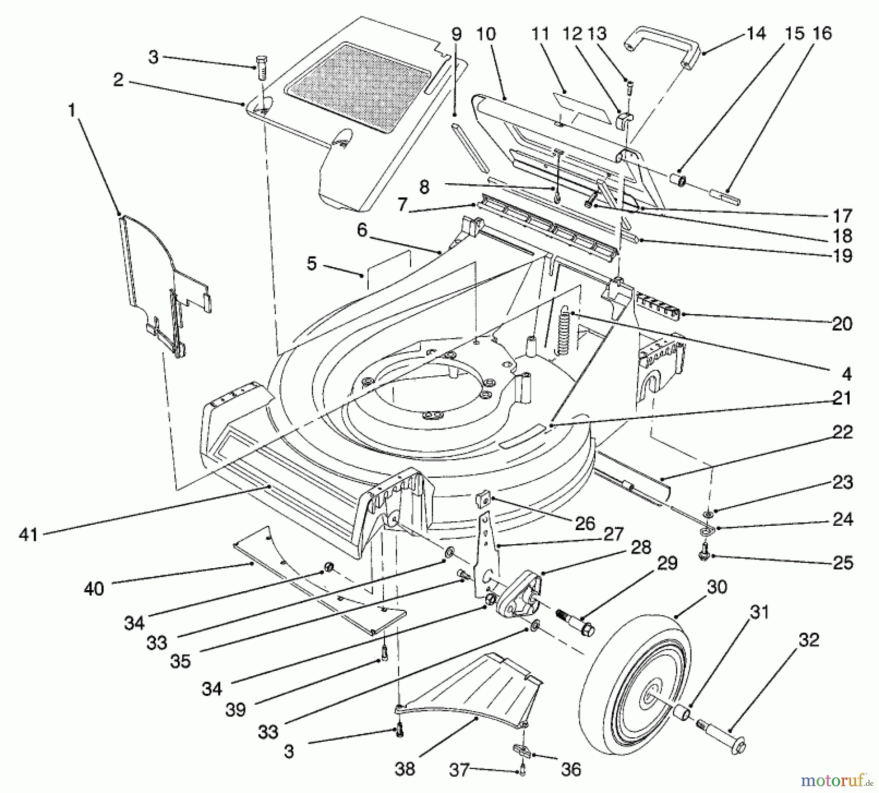 Toro Neu Mowers, Walk-Behind Seite 2 22623 - Toro Lawnmower, 1987 (7000001-7999999) HOUSING ASSEMBLY