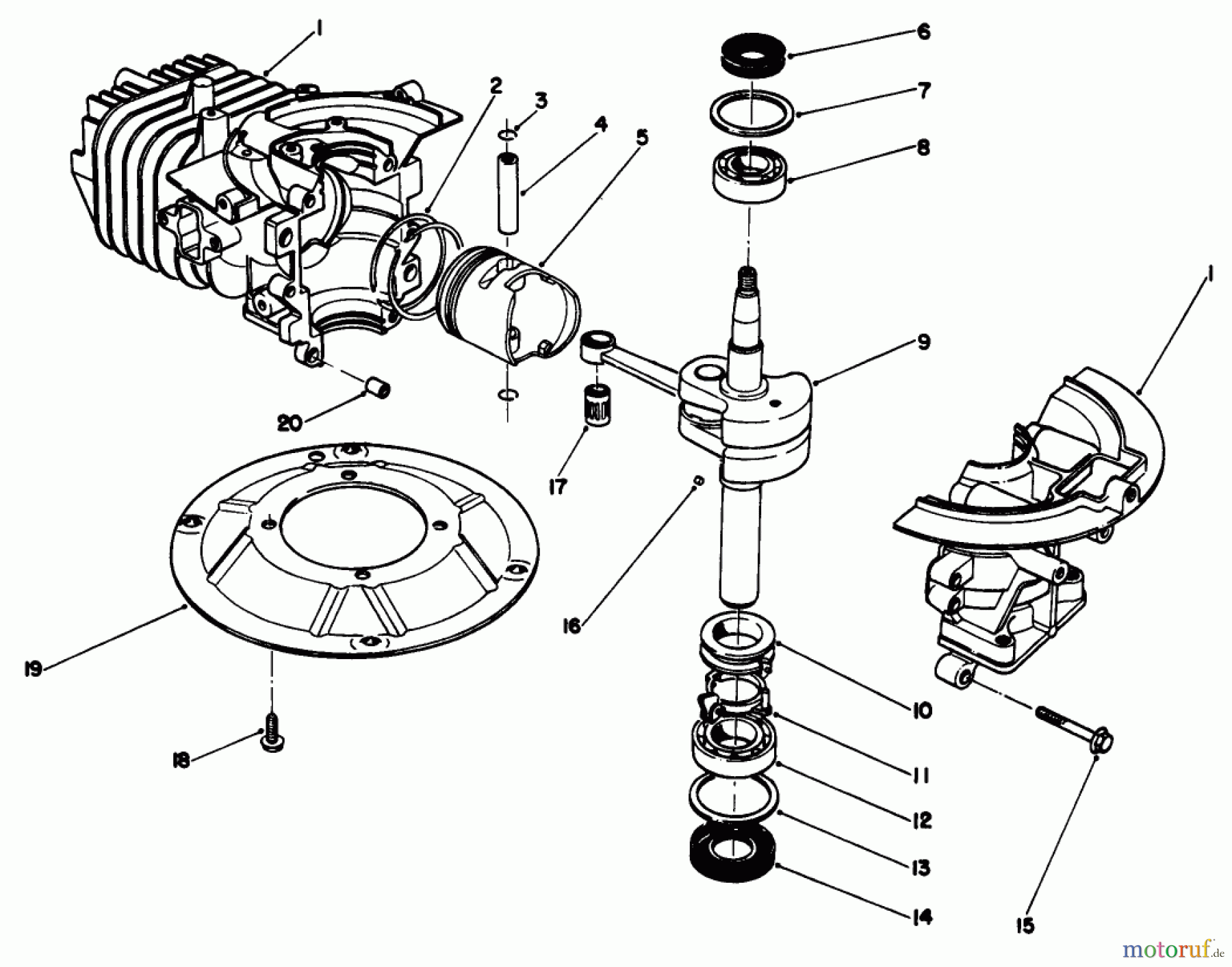  Toro Neu Mowers, Walk-Behind Seite 2 22700 - Toro Lawnmower, 1991 (1000001-1999999) CRANKSHAFT ASSEMBLY (MODEL NO. 47PL0-3)