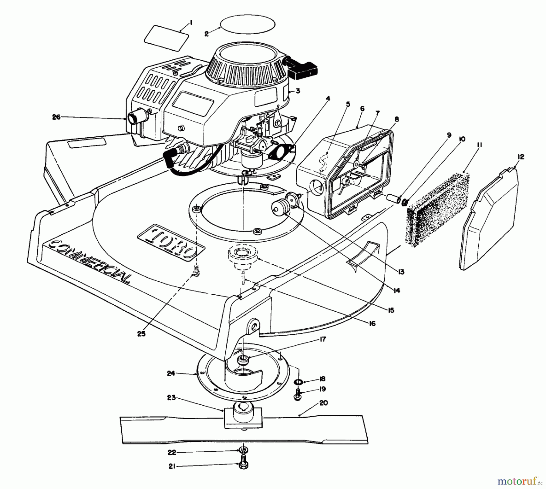  Toro Neu Mowers, Walk-Behind Seite 2 22700 - Toro Lawnmower, 1991 (1000001-1999999) ENGINE ASSEMBLY
