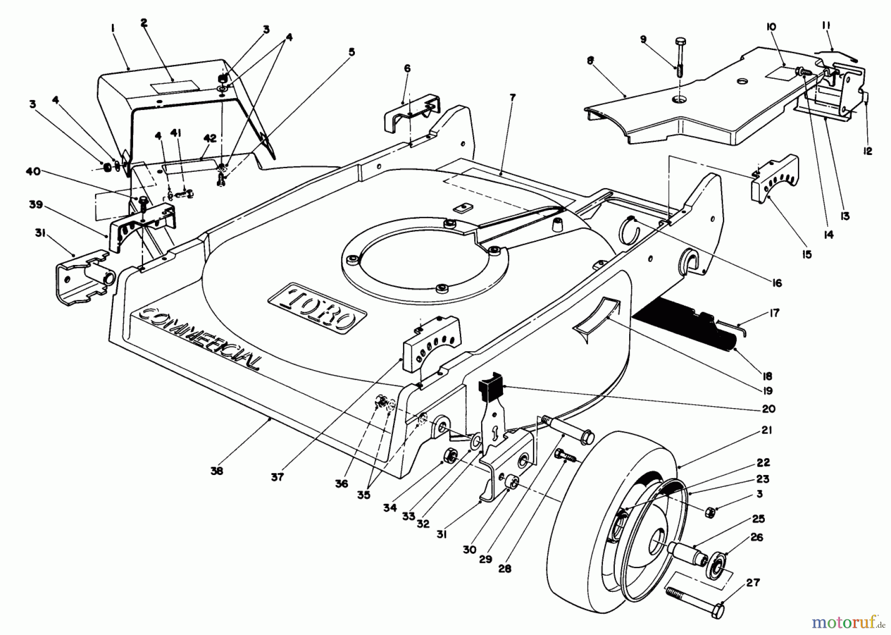  Toro Neu Mowers, Walk-Behind Seite 2 22700 - Toro Lawnmower, 1991 (1000001-1999999) HOUSING ASSEMBLY