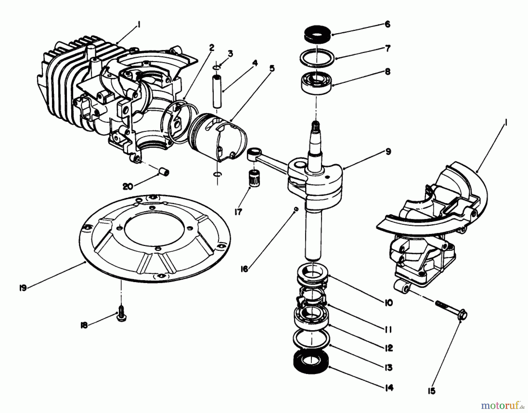 Toro Neu Mowers, Walk-Behind Seite 2 22700 - Toro Lawnmower, 1992 (2000001-2999999) CRANKSHAFT ASSEMBLY (MODEL NO. 47PM1-3)