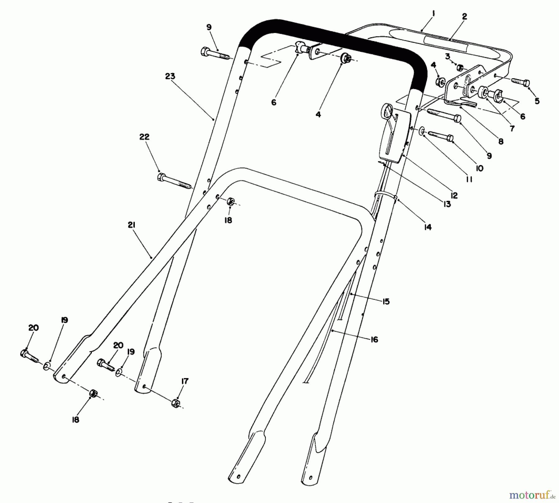 Toro Neu Mowers, Walk-Behind Seite 2 22700 - Toro Lawnmower, 1992 (2000001-2999999) HANDLE ASSEMBLY
