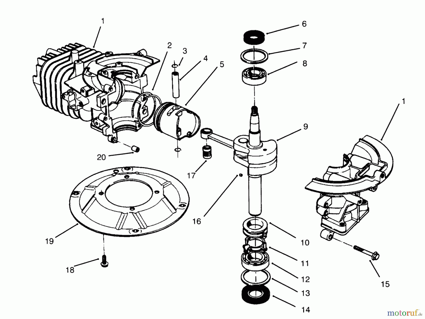  Toro Neu Mowers, Walk-Behind Seite 2 22700BC - Toro Lawnmower, 1995 (5900001-5999999) CRANKSHAFT ASSEMBLY (MODEL NO. 47PR4-3)