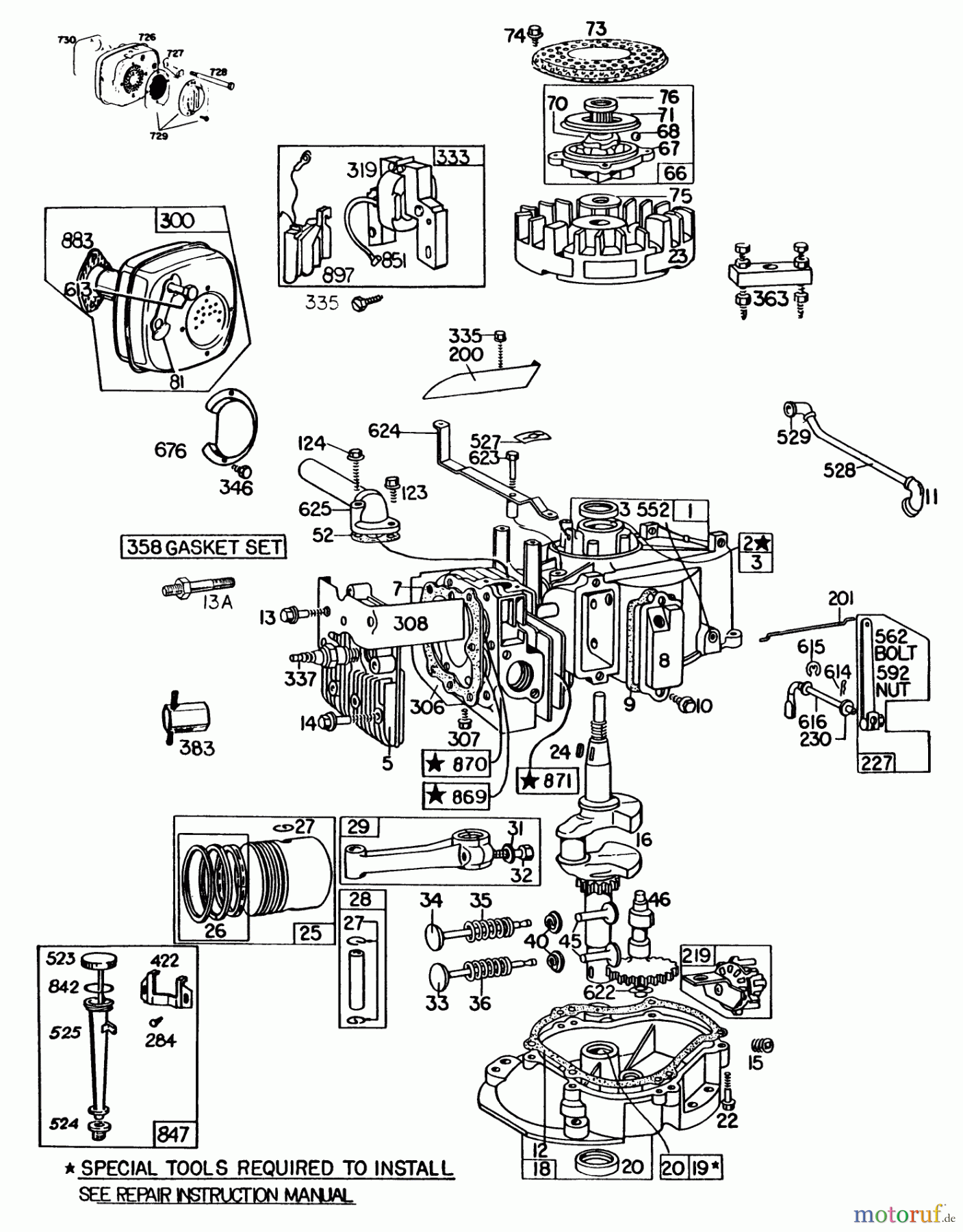 Toro Neu Mowers, Walk-Behind Seite 2 23022 - Toro Lawnmower, 1983 (3000001-3999999) ENGINE BRIGGS & STRATTON MODEL 130902-1162-01 #2