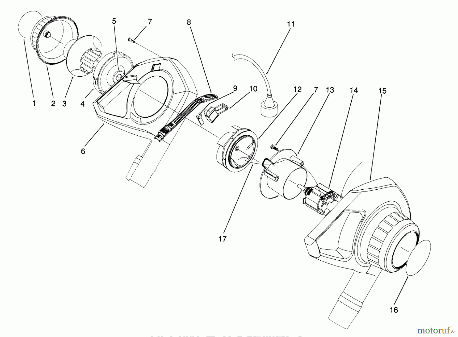 Toro Neu Blowers/Vacuums/Chippers/Shredders 51547 (700) - Toro 700 Rake-O-Vac, 1993 (39000001-39014999) BLOWER ASSEMBLY