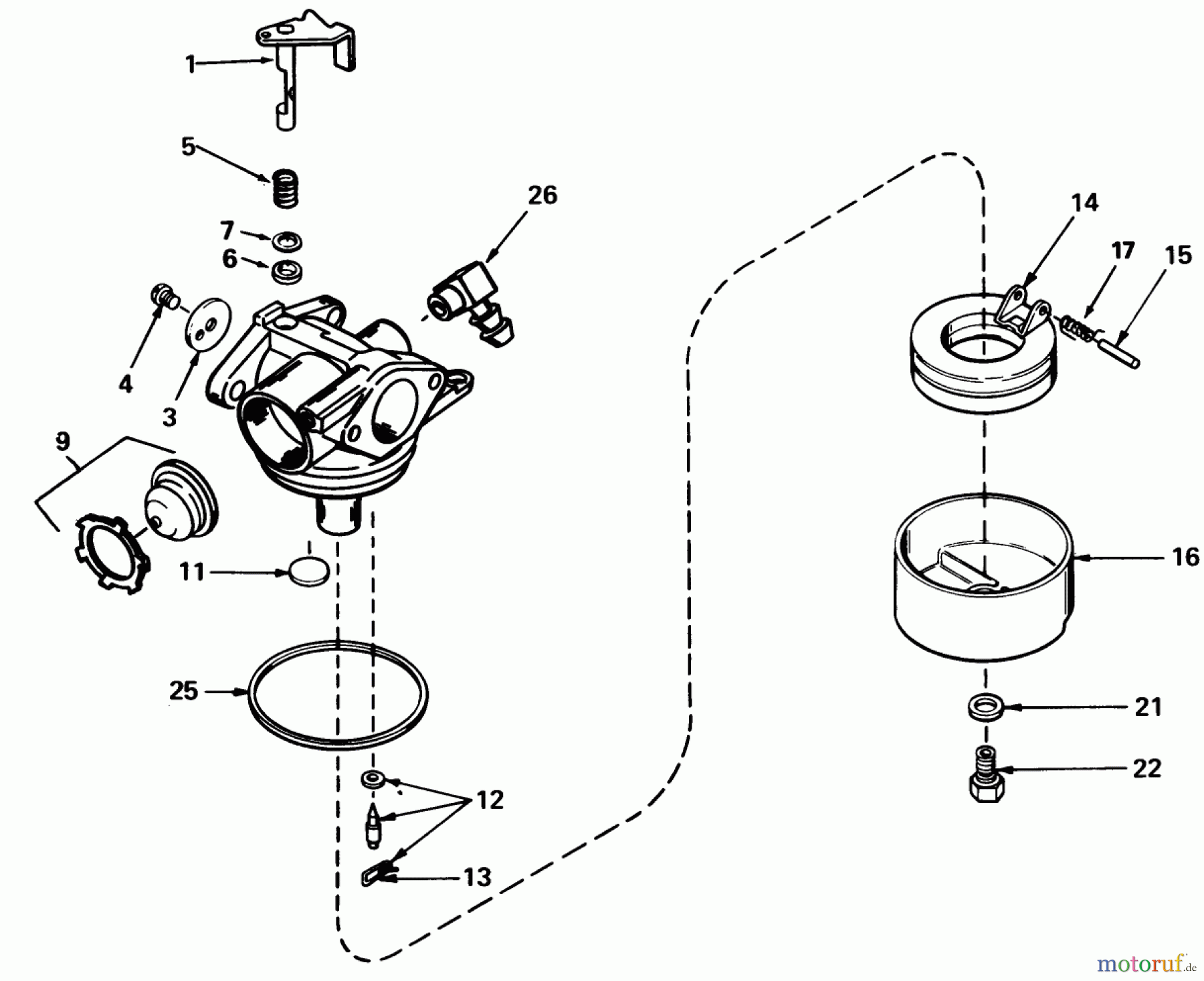  Toro Neu Mowers, Walk-Behind Seite 2 26551 - Toro Lawnmower, 1989 (9000001-9999999) CARBURETOR NO. 632434