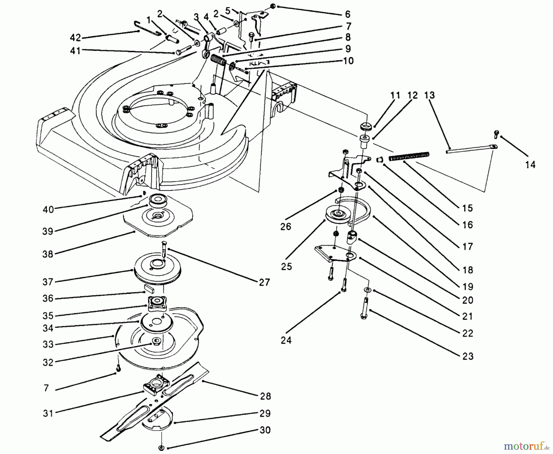  Toro Neu Mowers, Walk-Behind Seite 2 26562 - Toro Lawnmower, 1992 (2000001-2999999) BLADE & BRAKE ASSEMBLY