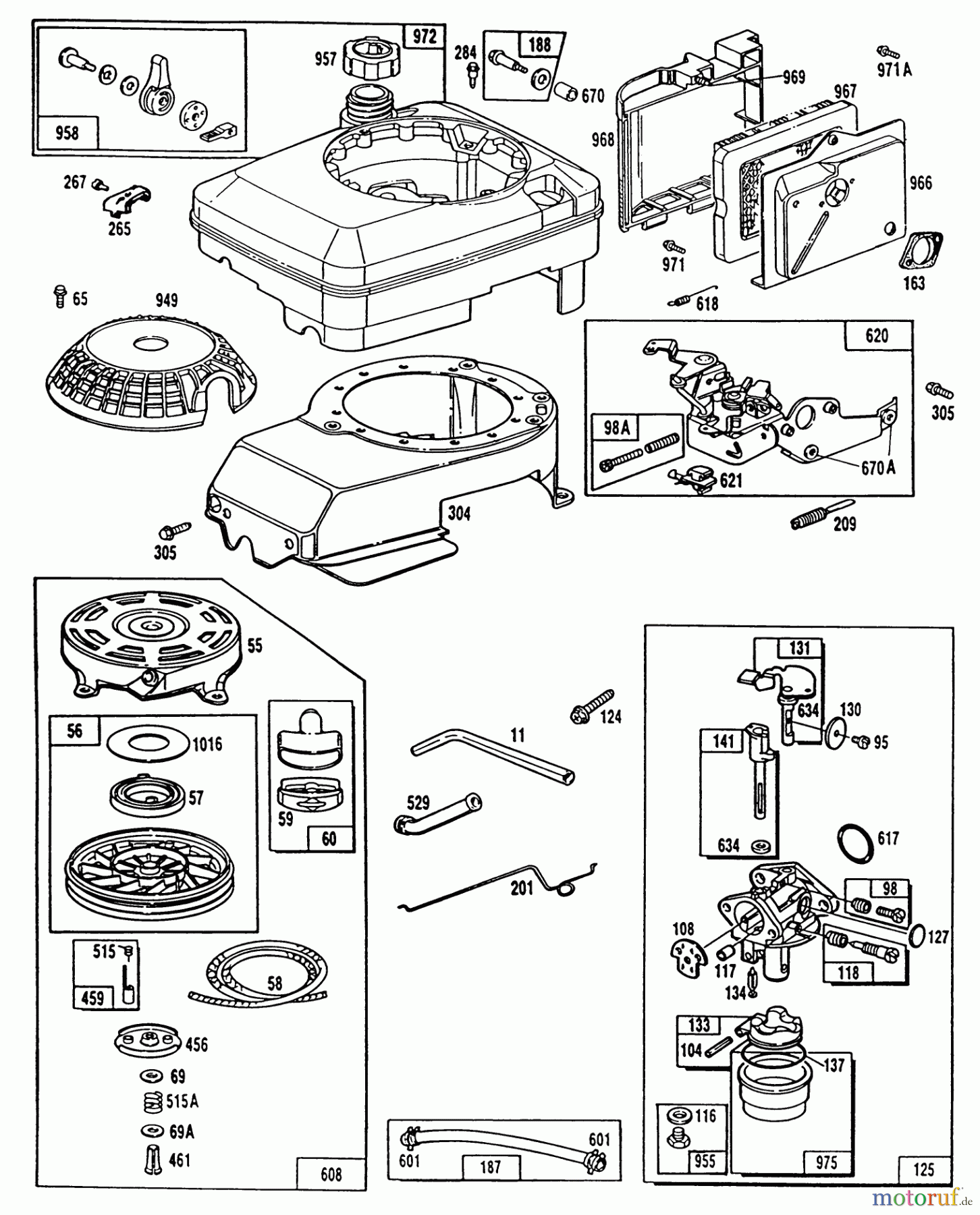 Toro Neu Mowers, Walk-Behind Seite 2 26562 - Toro Lawnmower, 1992 (2000001-2999999) ENGINE MODEL 124702-0136-01 #2