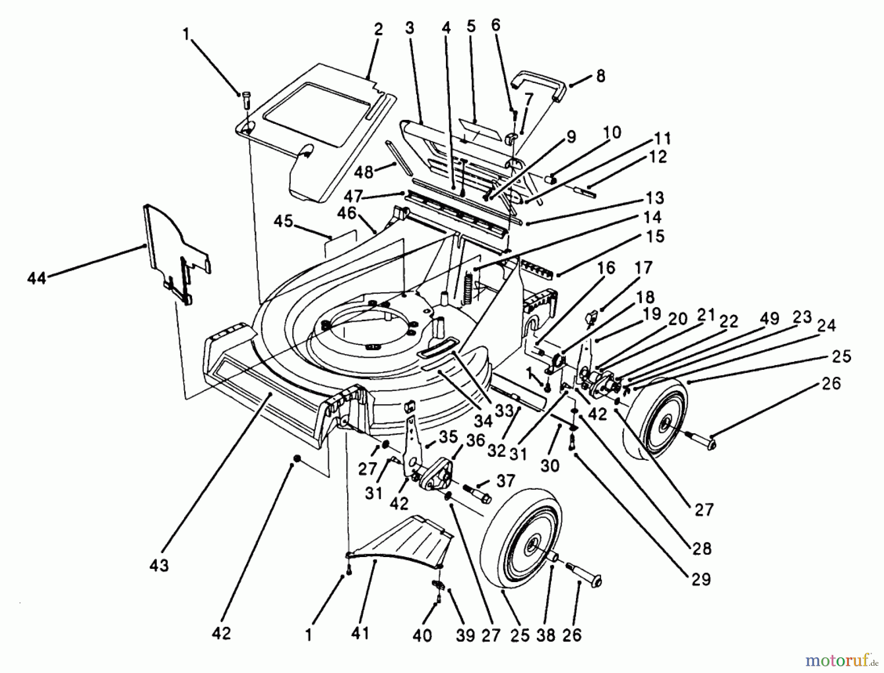  Toro Neu Mowers, Walk-Behind Seite 2 26562 - Toro Lawnmower, 1991 (1000001-1999999) HOUSING ASSEMBLY