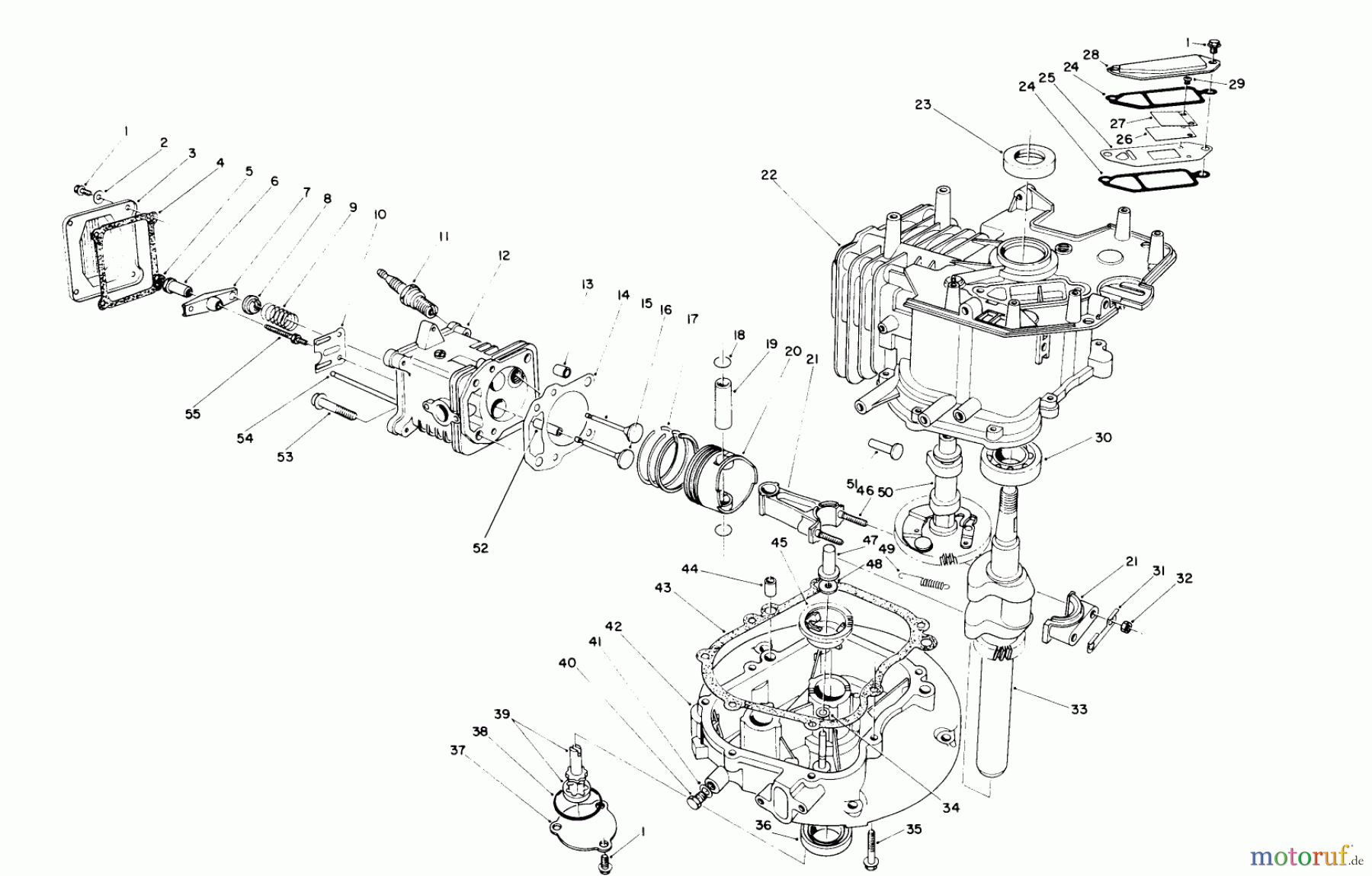 Toro Neu Mowers, Walk-Behind Seite 2 26620BG - Toro Lawnmower, 1990 (0009001-0999999) CRANKCASE ASSEMBLY (ENGINE NO. VMG6) (MODEL 26620B-0902962 THRU 0903406)