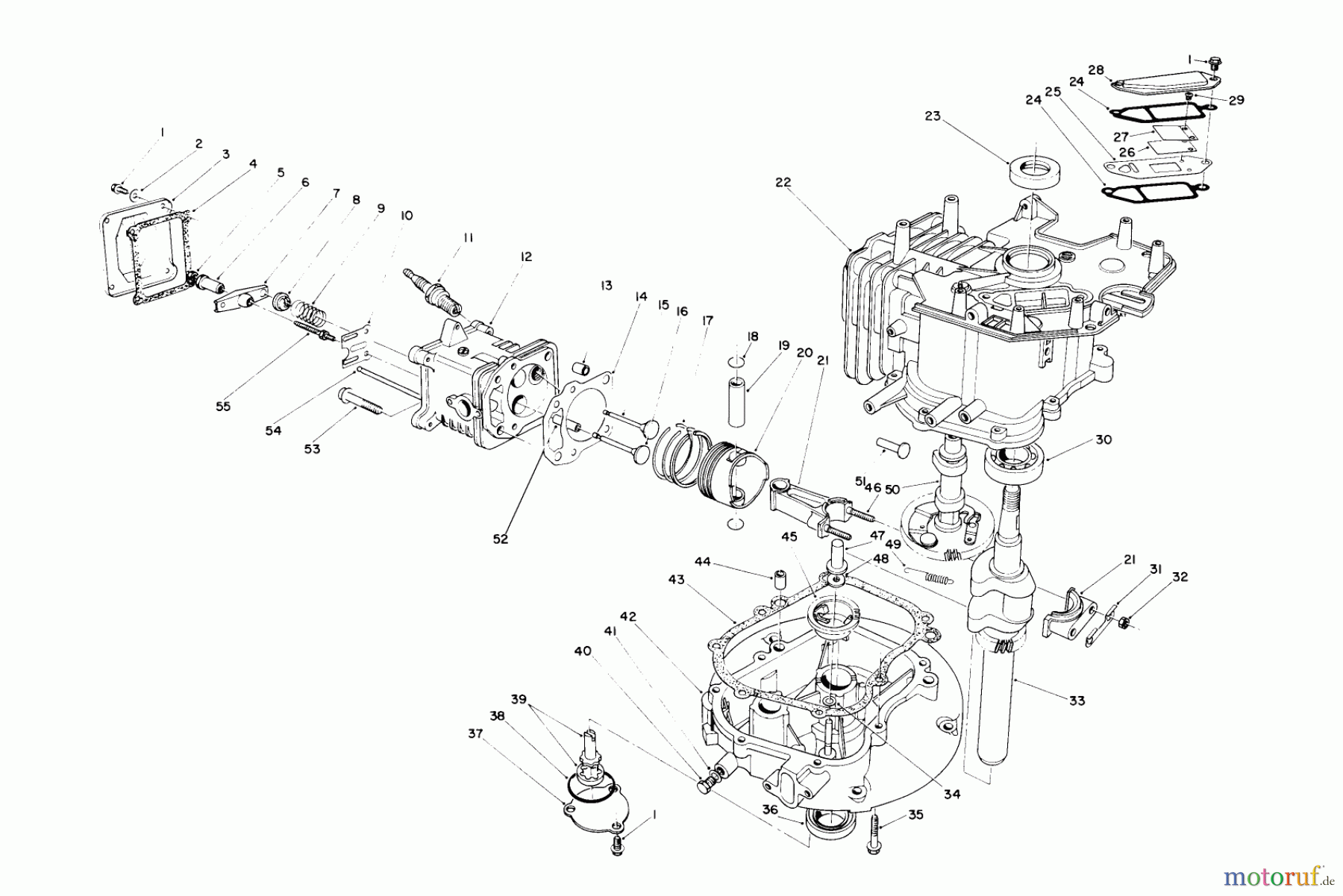 Toro Neu Mowers, Walk-Behind Seite 2 26620BG - Toro Lawnmower, 1990 (0009001-0999999) CRANKCASE ASSEMBLY (ENGINE NO. VMJ8 & VMK9) (MODEL 26620B-09001 01 THRU 0902961, 0903407 & UP) (MODEL 2662OBG-09001 01 & UP)