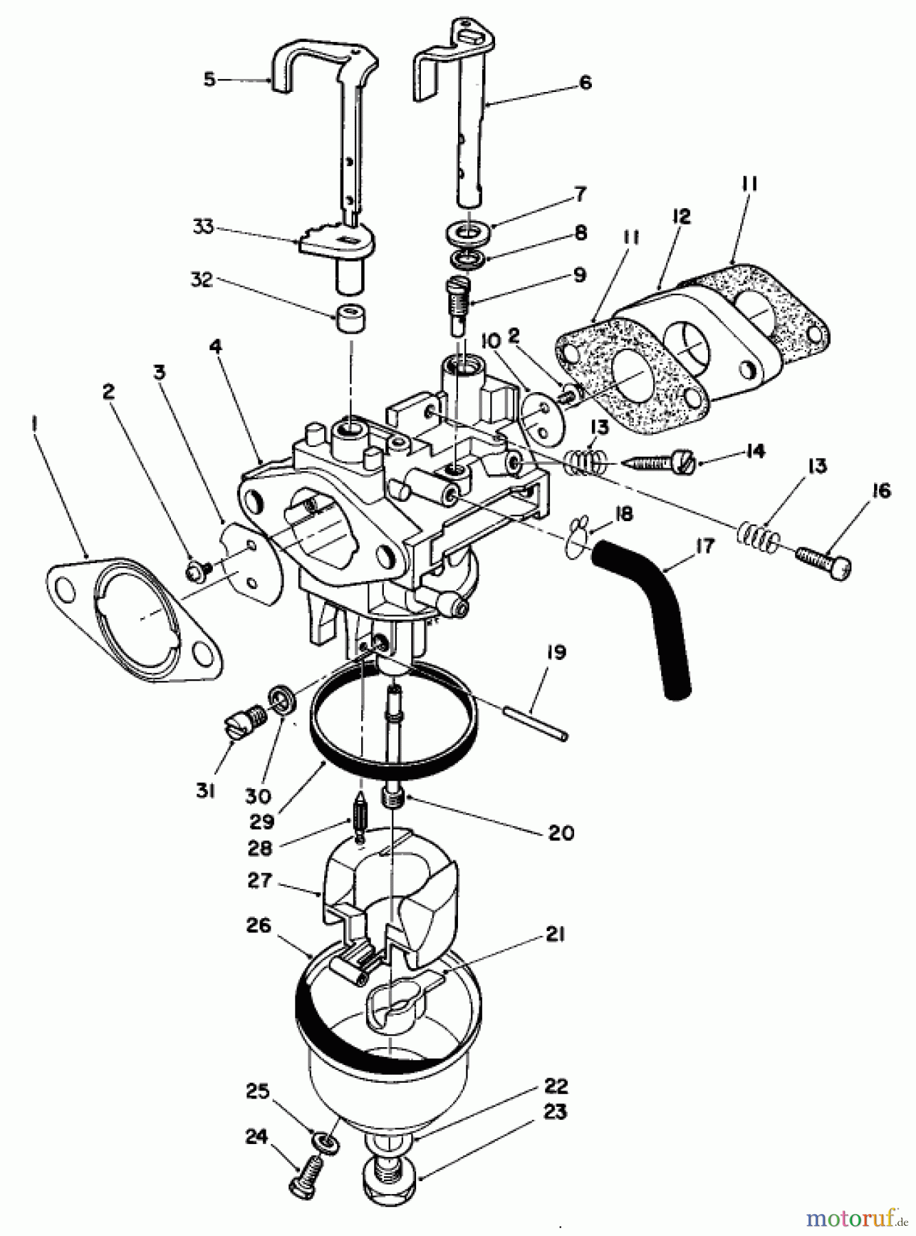  Toro Neu Mowers, Walk-Behind Seite 2 26620B - Toro Lawnmower, 1992 (2000001-2999999) CARBURETOR ASSEMBLY (ENGINE NO. VMM1-7)