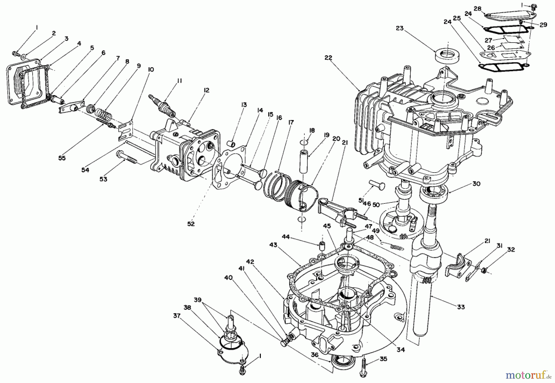  Toro Neu Mowers, Walk-Behind Seite 2 26620B - Toro Lawnmower, 1992 (2000001-2999999) CRANKCASE ASSEMBLY (ENGINE NO. VMM1-7)
