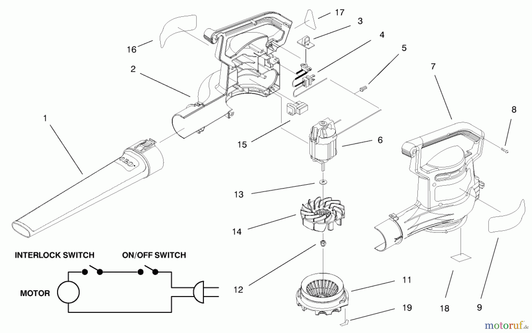 Toro Neu Blowers/Vacuums/Chippers/Shredders 51549 - Toro Rake and Vac Blower, 2000 (200000001-200999999) BLOWER ASSEMBLY