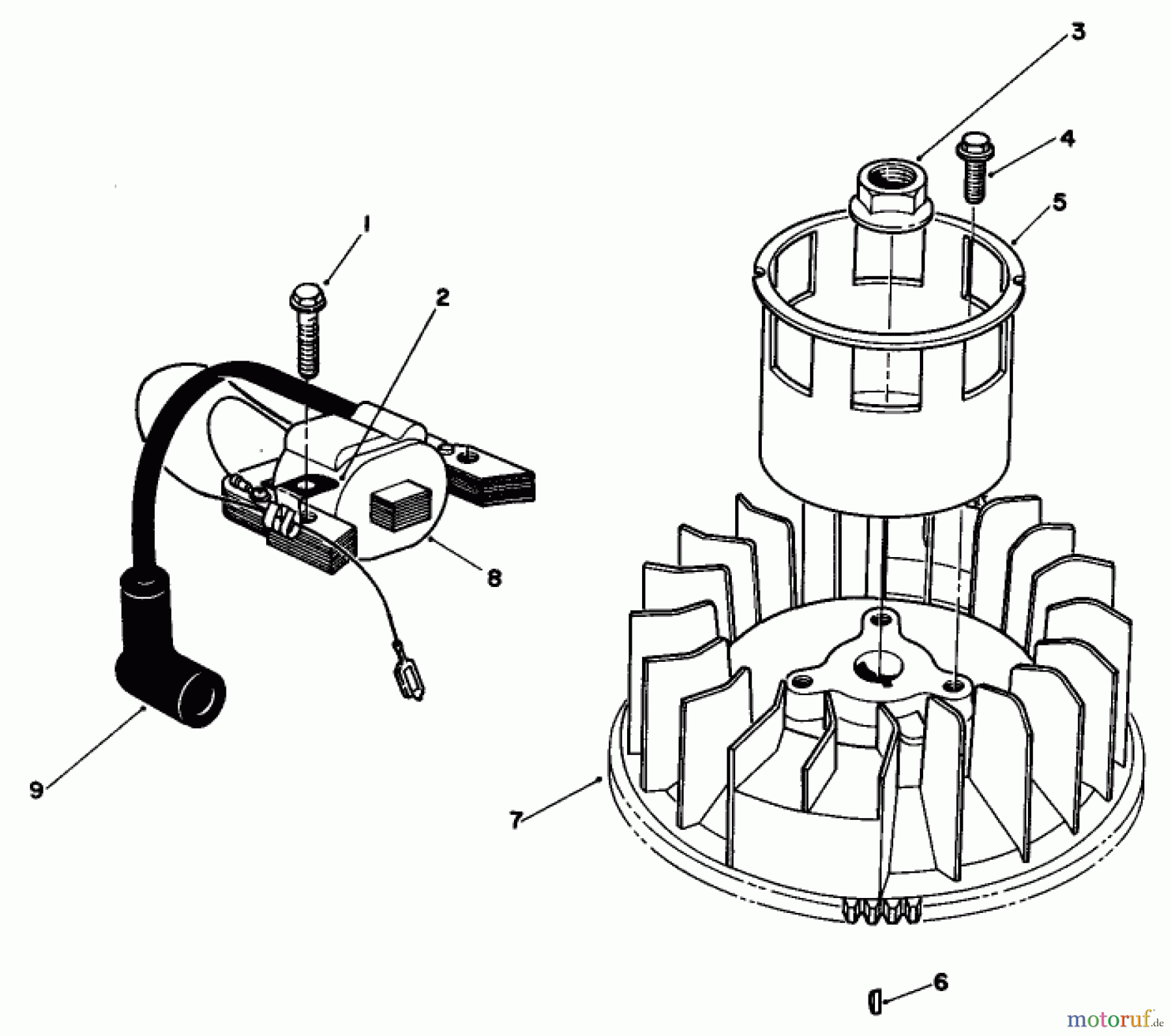 Toro Neu Mowers, Walk-Behind Seite 2 26620B - Toro Lawnmower, 1992 (2000001-2999999) MAGNETO & FLYWHEEL ASSEMBLY (ENGINE NO. VMM1-7)