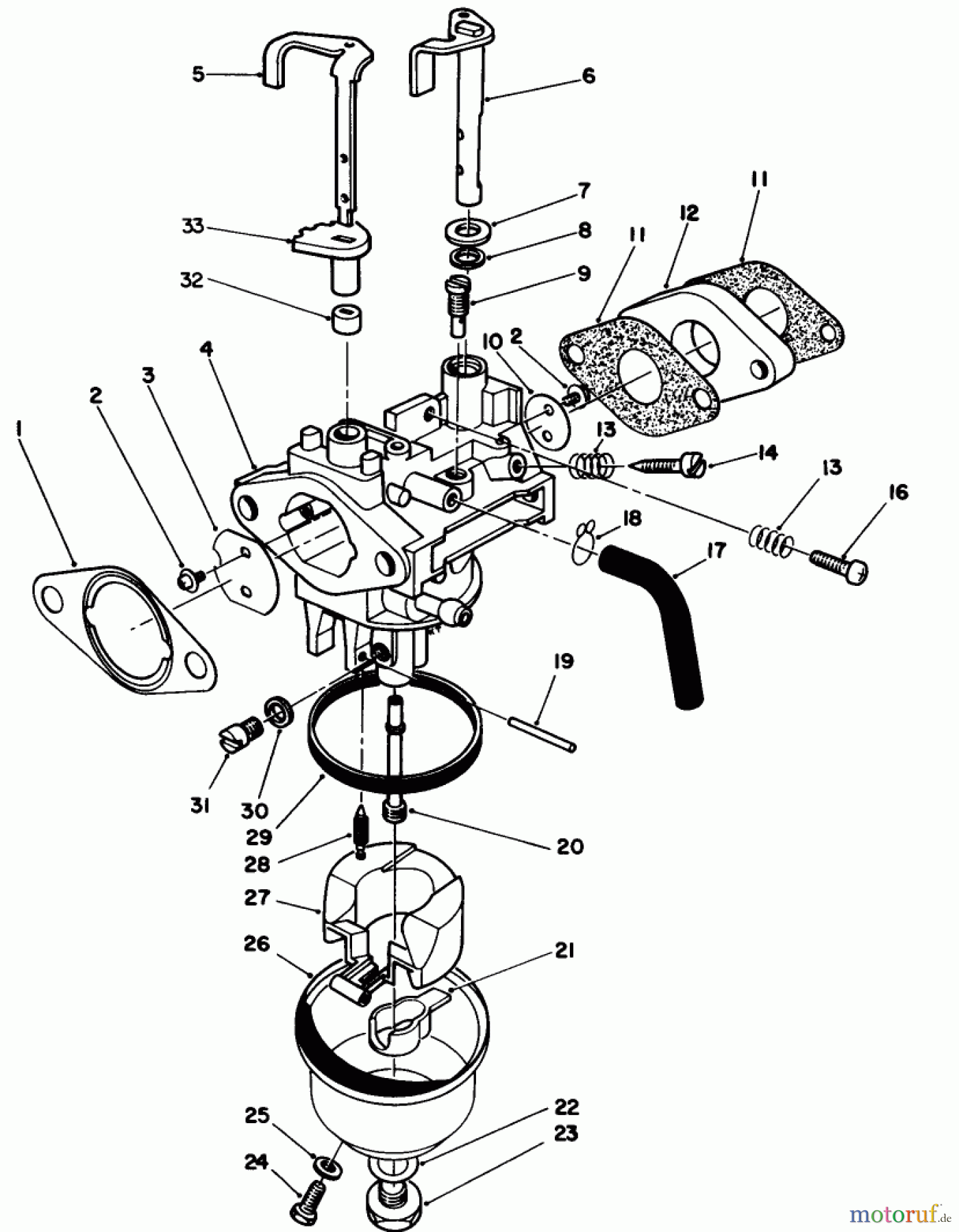  Toro Neu Mowers, Walk-Behind Seite 2 26620CG - Toro Lawnmower, 1989 (9000001-9999999) CARBURETOR ASSEMBLY (ENGINE NO. VMJ8)