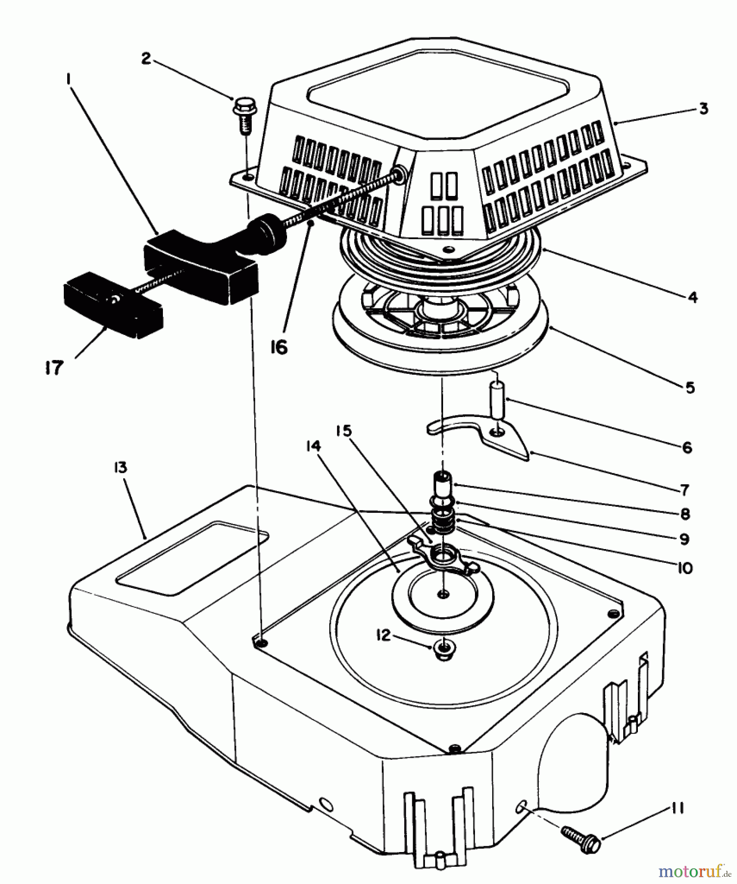  Toro Neu Mowers, Walk-Behind Seite 2 26620CG - Toro Lawnmower, 1989 (9000001-9999999) RECOIL ASSEMBLY (ENGINE NO. VMJ8)