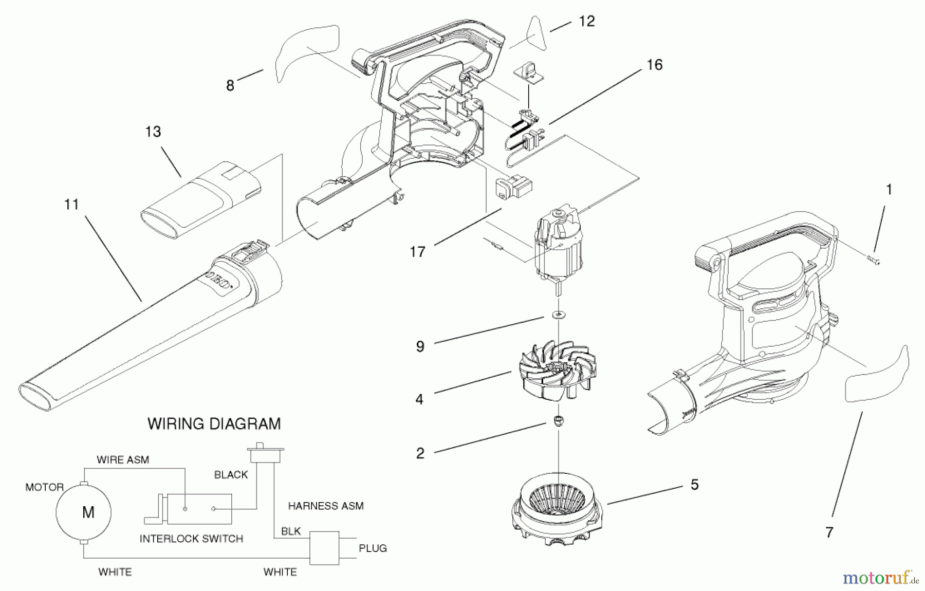 Toro Neu Blowers/Vacuums/Chippers/Shredders 51553 - Toro Rake and Vac Blower, 2000 (200000001-200999999) BLOWER ASSEMBLY