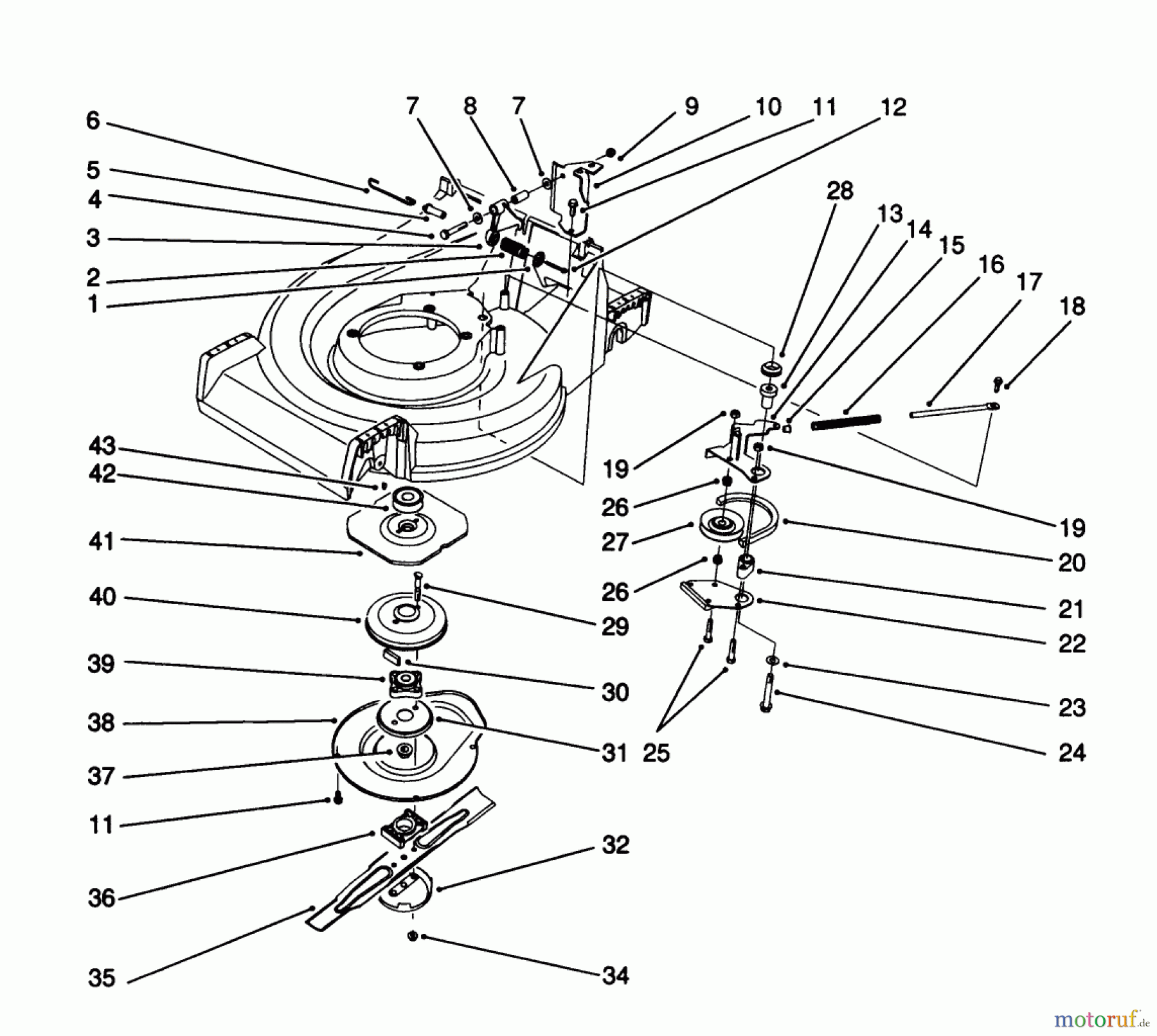  Toro Neu Mowers, Walk-Behind Seite 2 26621B - Toro Lawnmower, 1992 (2000001-2999999) BLADE BRAKE CLUTCH ASSEMBLY