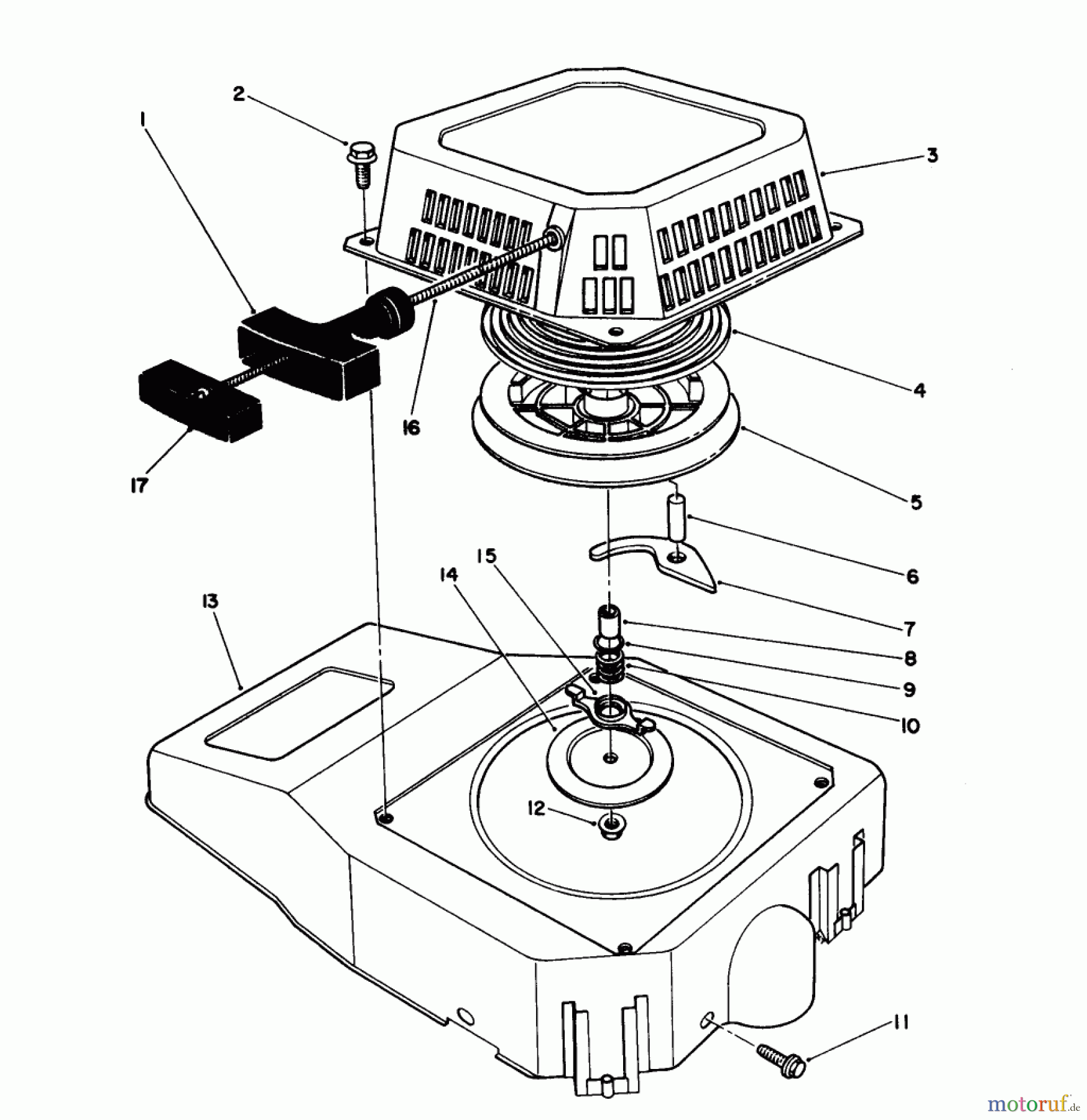  Toro Neu Mowers, Walk-Behind Seite 2 26622 - Toro Lawnmower, 1990 (0000001-0003100) RECOIL ASSEMBLY (ENGINE MODEL NO. VMJ8)