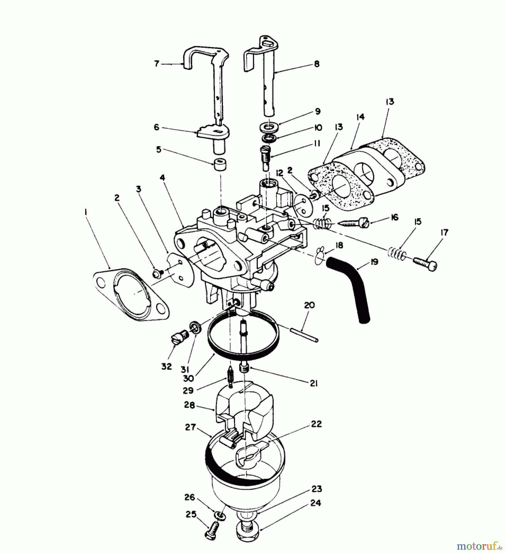 Toro Neu Mowers, Walk-Behind Seite 2 26622 - Toro Lawnmower, 1990 (0003101-0999999) CARBURETOR ASSEMBLY (ENGINE MODEL NO. VMK9-2)