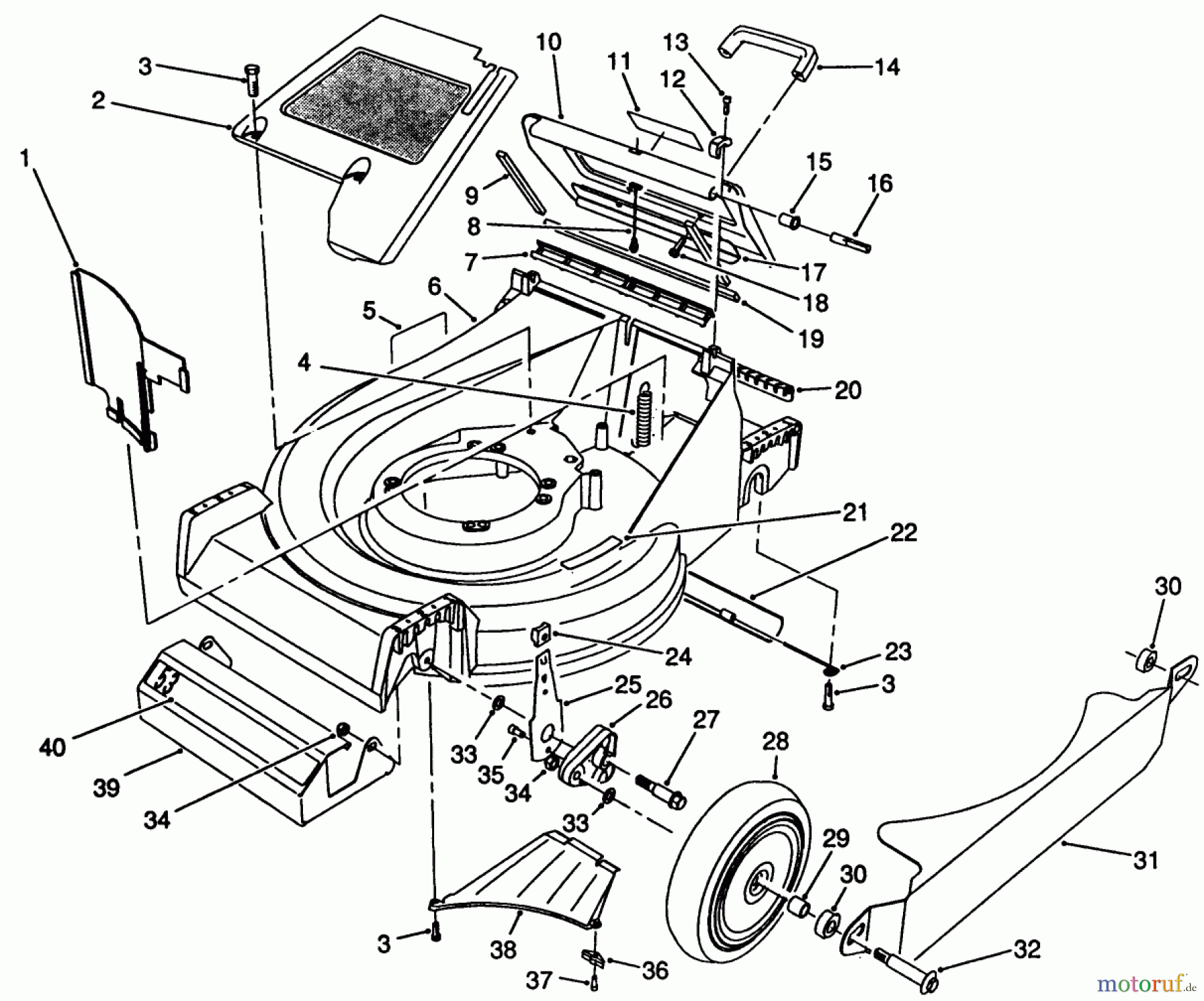  Toro Neu Mowers, Walk-Behind Seite 2 26622CS - Toro Lawnmower, 1989 (9000001-9999999) HOUSING ASSEMBLY